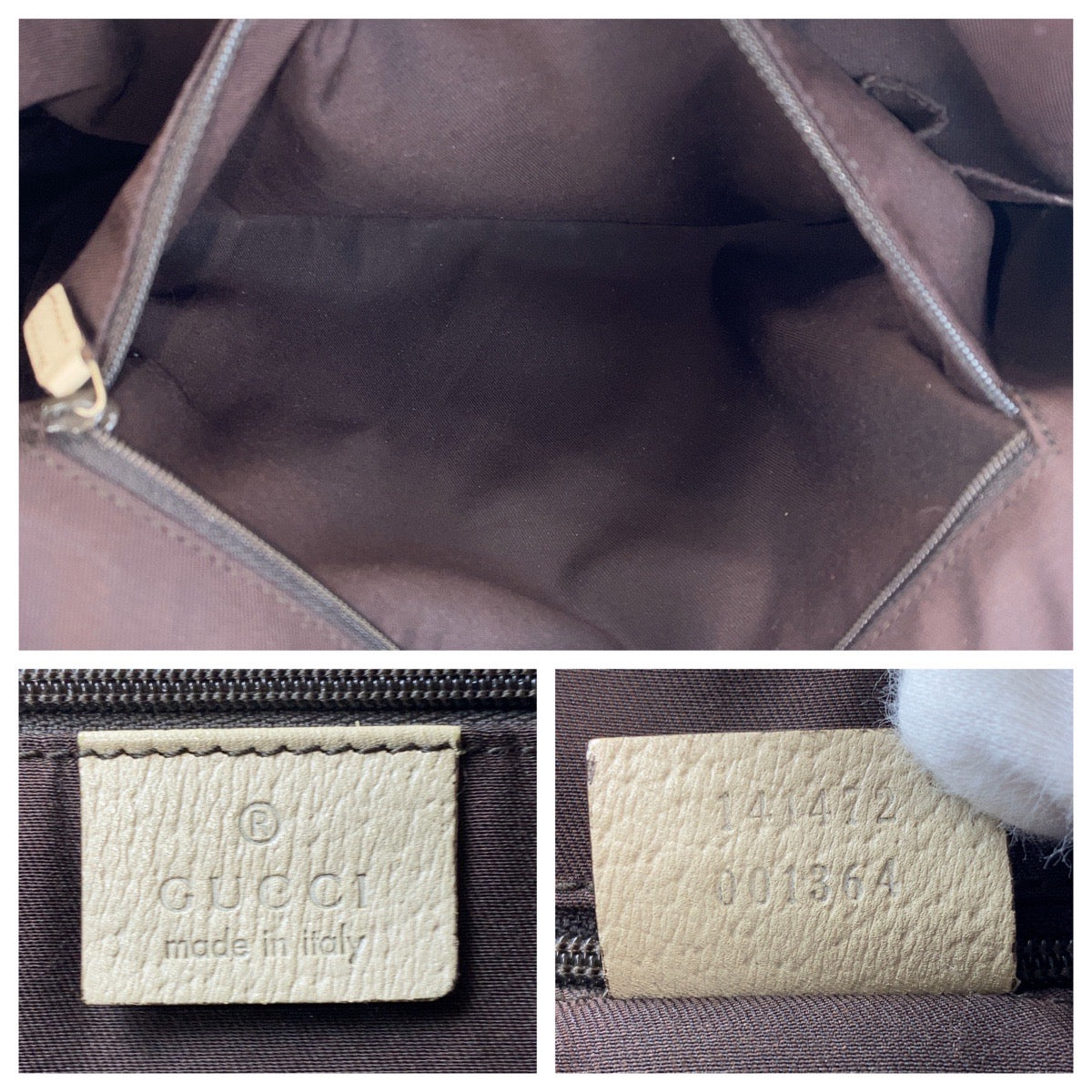13756
GUCCI グッチ ベージュ ゴールド金具 GGキャンバス / レザー 141472 トートバッグ ショルダーバッグ レディース