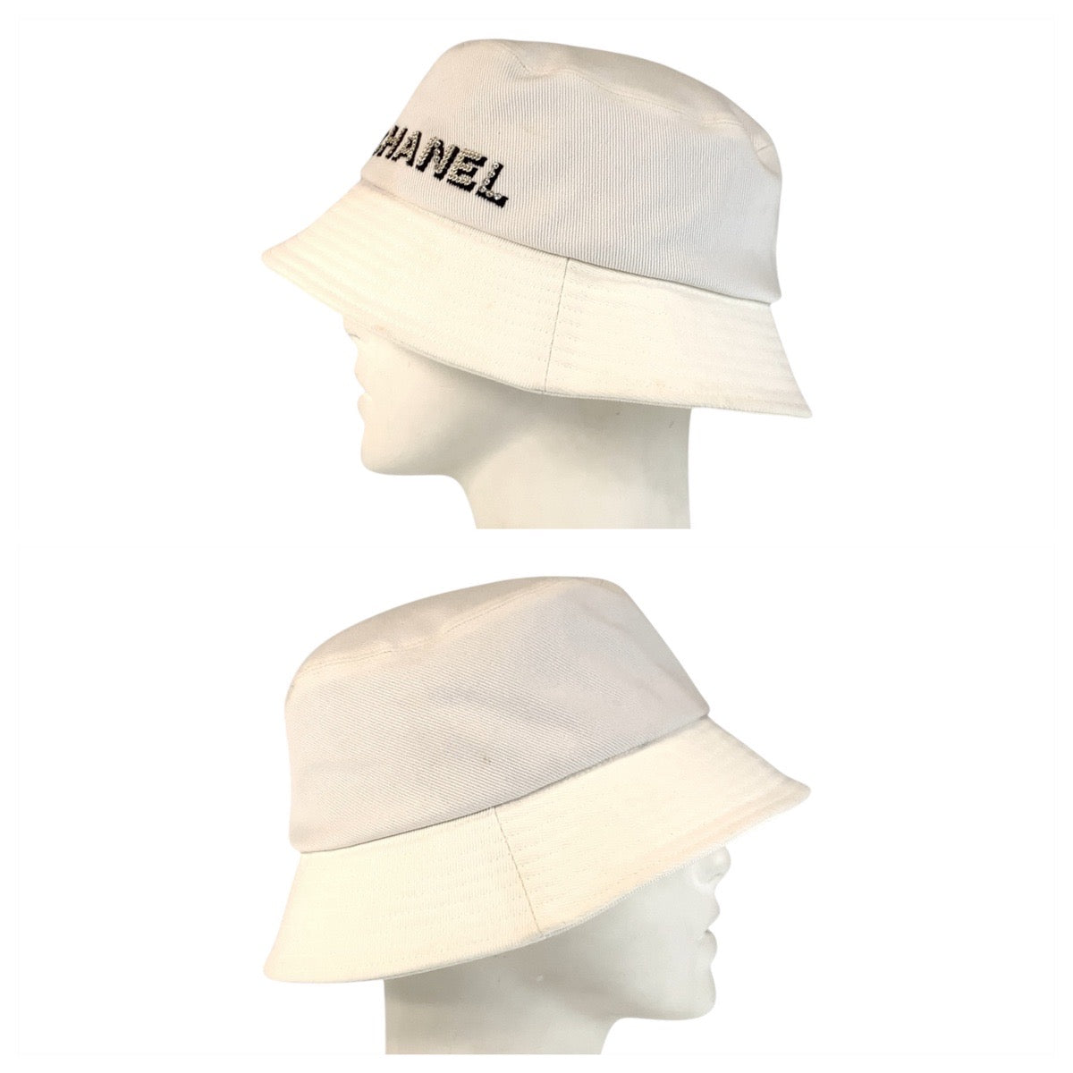14204
CHANEL シャネル ホワイト コットン バケットハット レディース