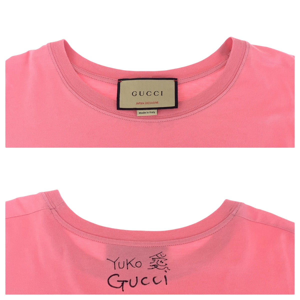 13781
GUCCI グッチ ヒグチユウココラボ サイズS ピンク マルチカラー コットン 548334 半袖Tシャツ カットソー レディース