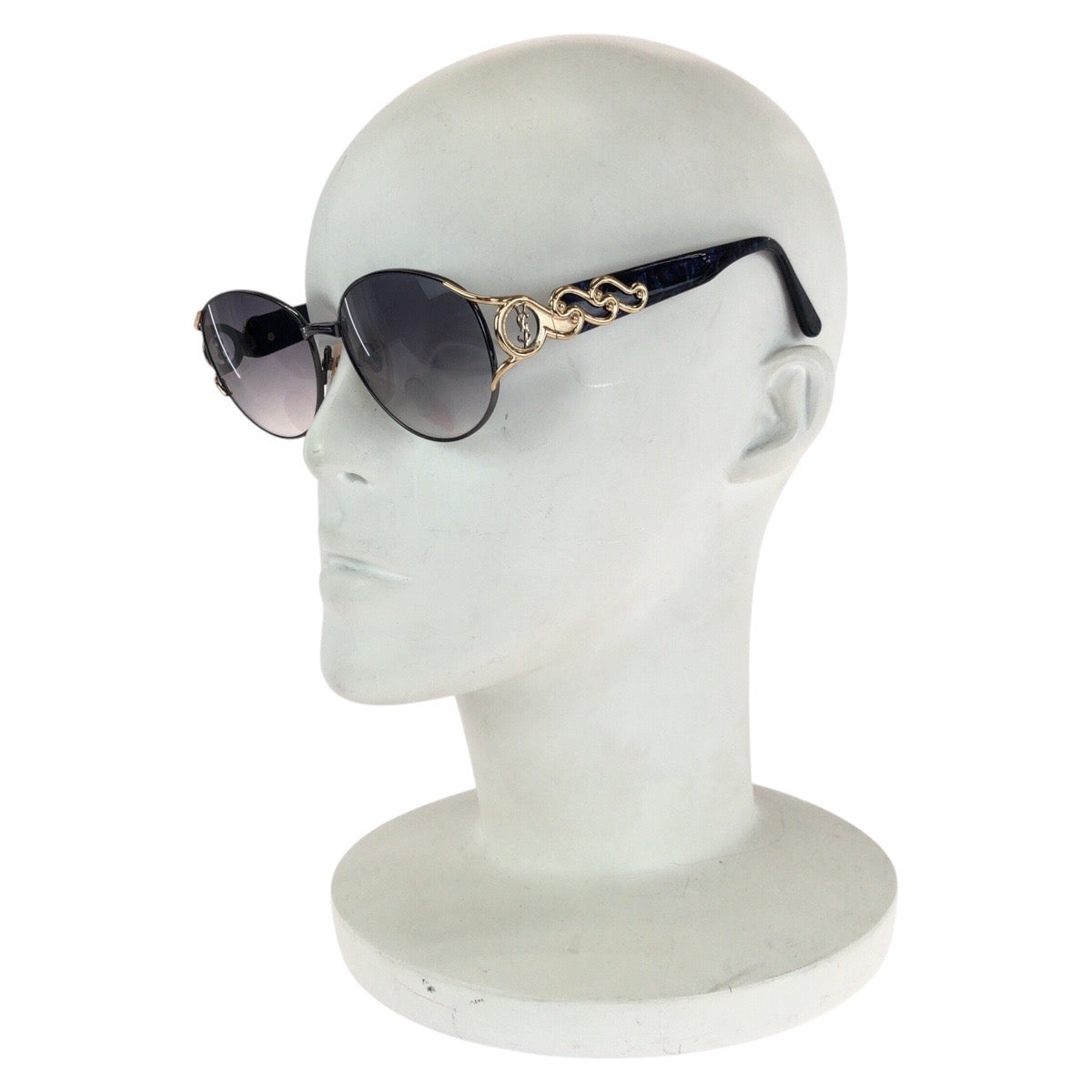 13792
YVES SAINT LAURENT イヴ サンローラン ヴィンテージ YSL ブラック 黒 ゴールド金具 プラスチック 31-7705 サングラス ボストン レディース