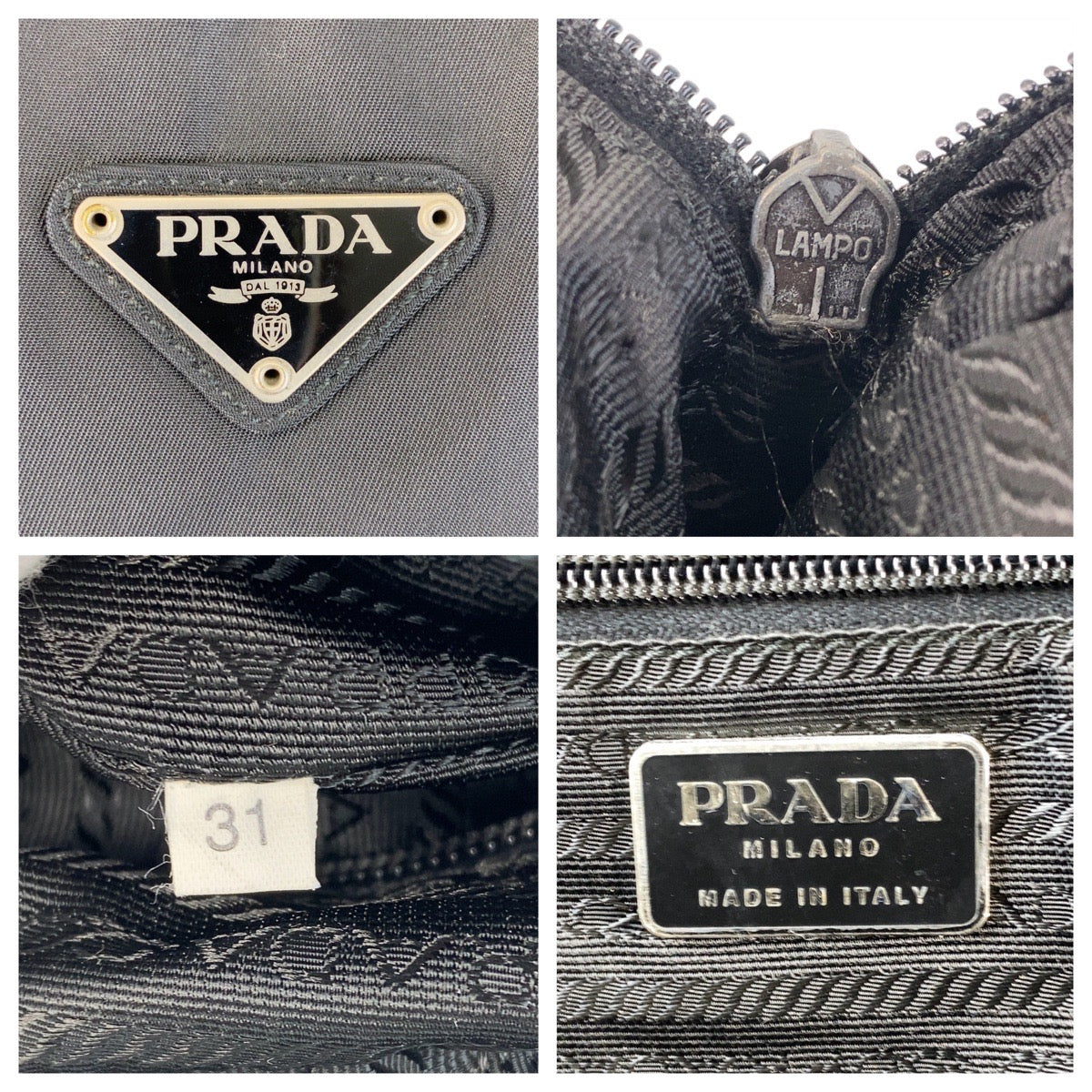 13810
PRADA プラダ テスート 三角ロゴプレート ブラック 黒 シルバー金具 ナイロン ショルダーバッグ ビジネスバッグ ハンドバッグ レディース