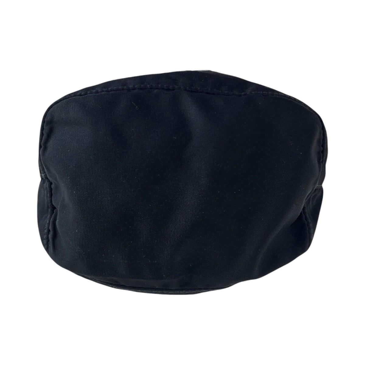 PRADA Tessuto Triangle Logo Plate Black Silver Hardware Nylon Pouch Drawstring Pouch Women's