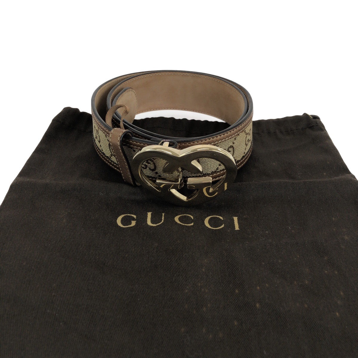 13826
GUCCI グッチ ハートロッキング 80cm/32インチ ブラウン ゴールド金具 GGキャンバス / レザー 245856 479610 80 32 ベルト 男女兼用 レディース