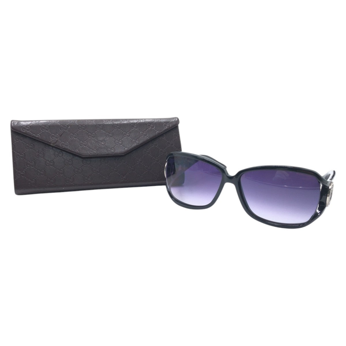 GUCCI グッチ ブラック 黒 パープル プラスチック GG3059 S 59□13 105 サングラス バタフライ レディース A16