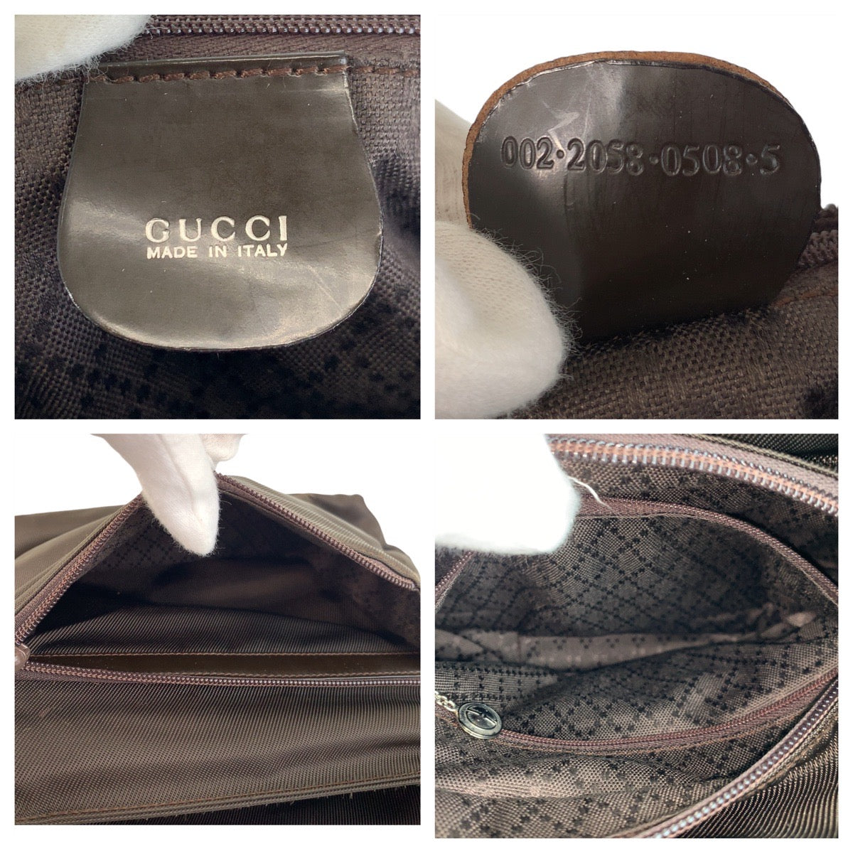 13840
GUCCI グッチ バンブー ブラウン シルバー金具 ナイロン / バンブー 002 2058 0508 5 ハンドバッグ ショルダーバッグ 2way レディース