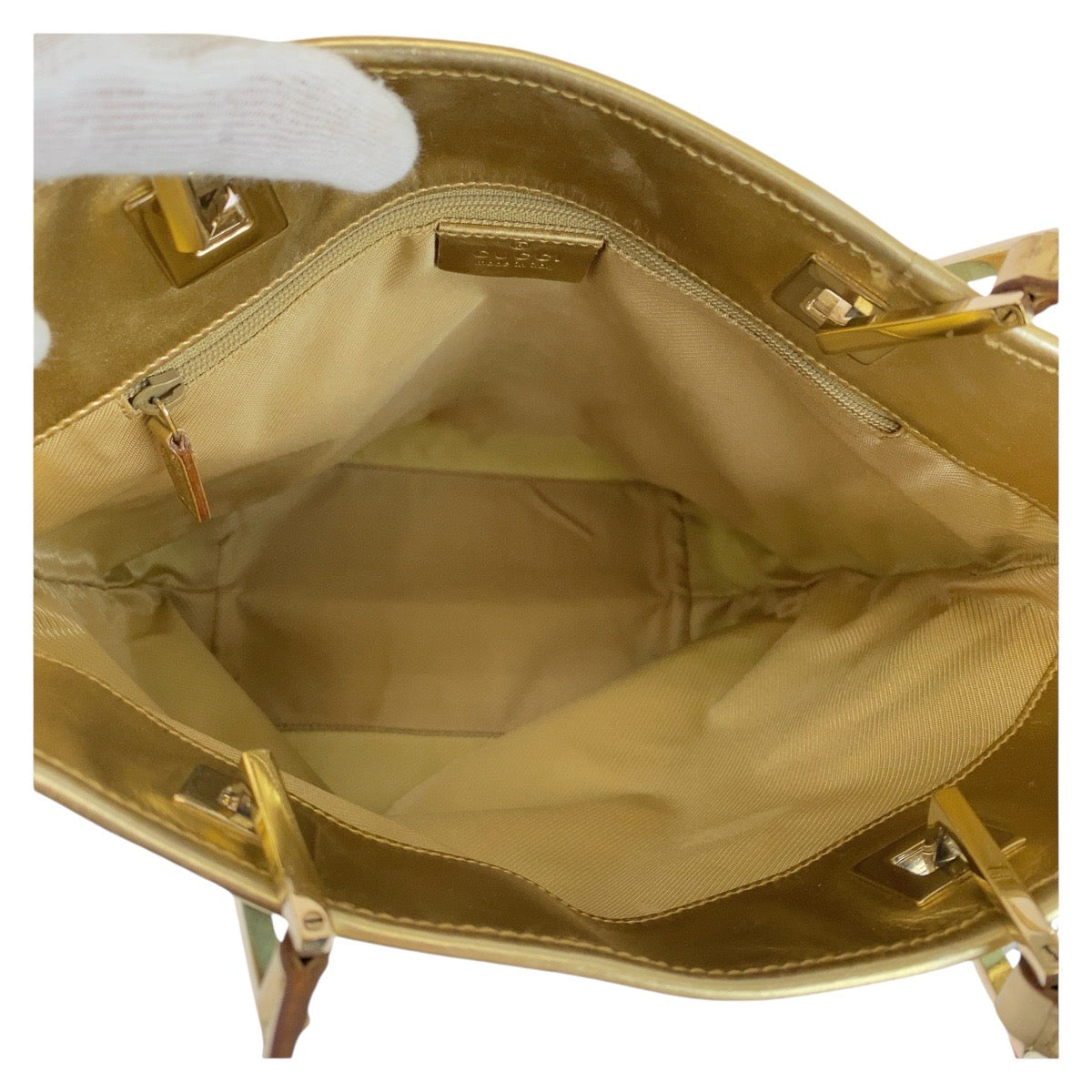 18023
GUCCI グッチ エメラルドグリーン ゴールド金具 GGキャンバス / レザー 002 1099 トートバッグ ハンドバッグ レディース AB33