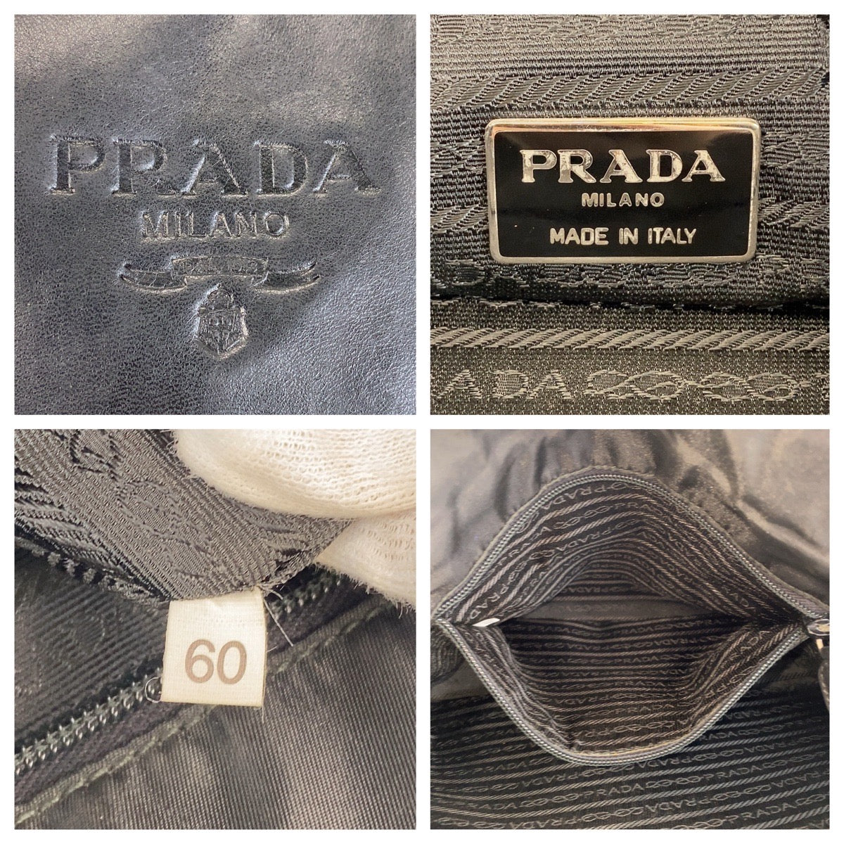 14327
PRADA プラダ ヴィンテージ ブラック 黒 レザー プラチェーン ショルダーバッグ トートバッグ レディース