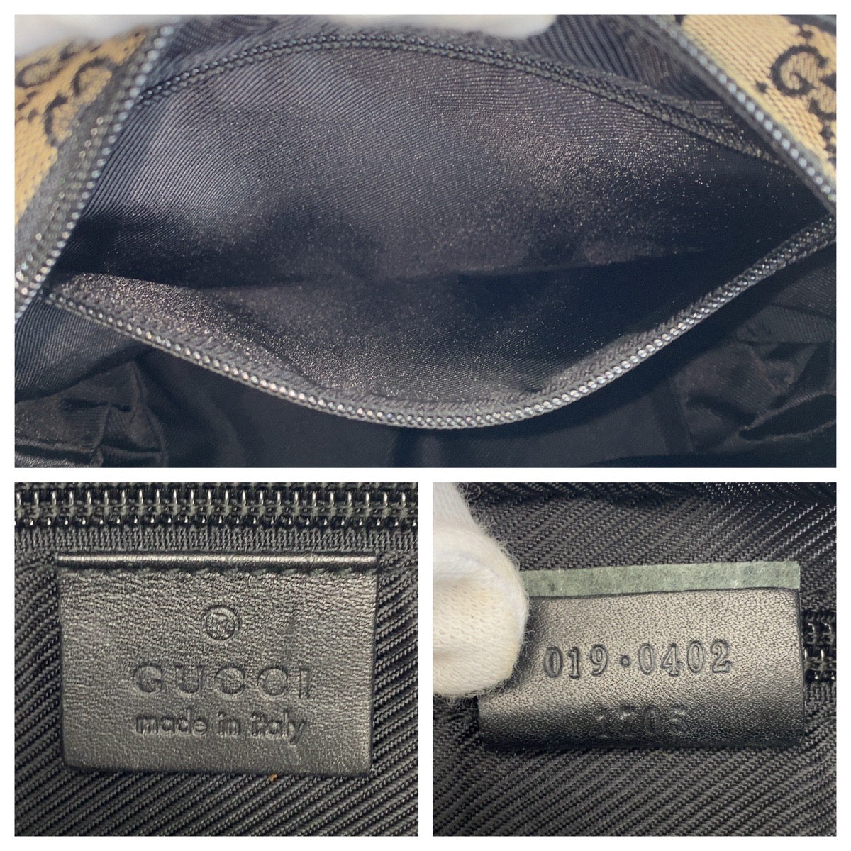 14333
GUCCI グッチ ブラック 黒 グレー GGキャンバス / レザー 190402 トートバッグ ショルダーバッグ レディース