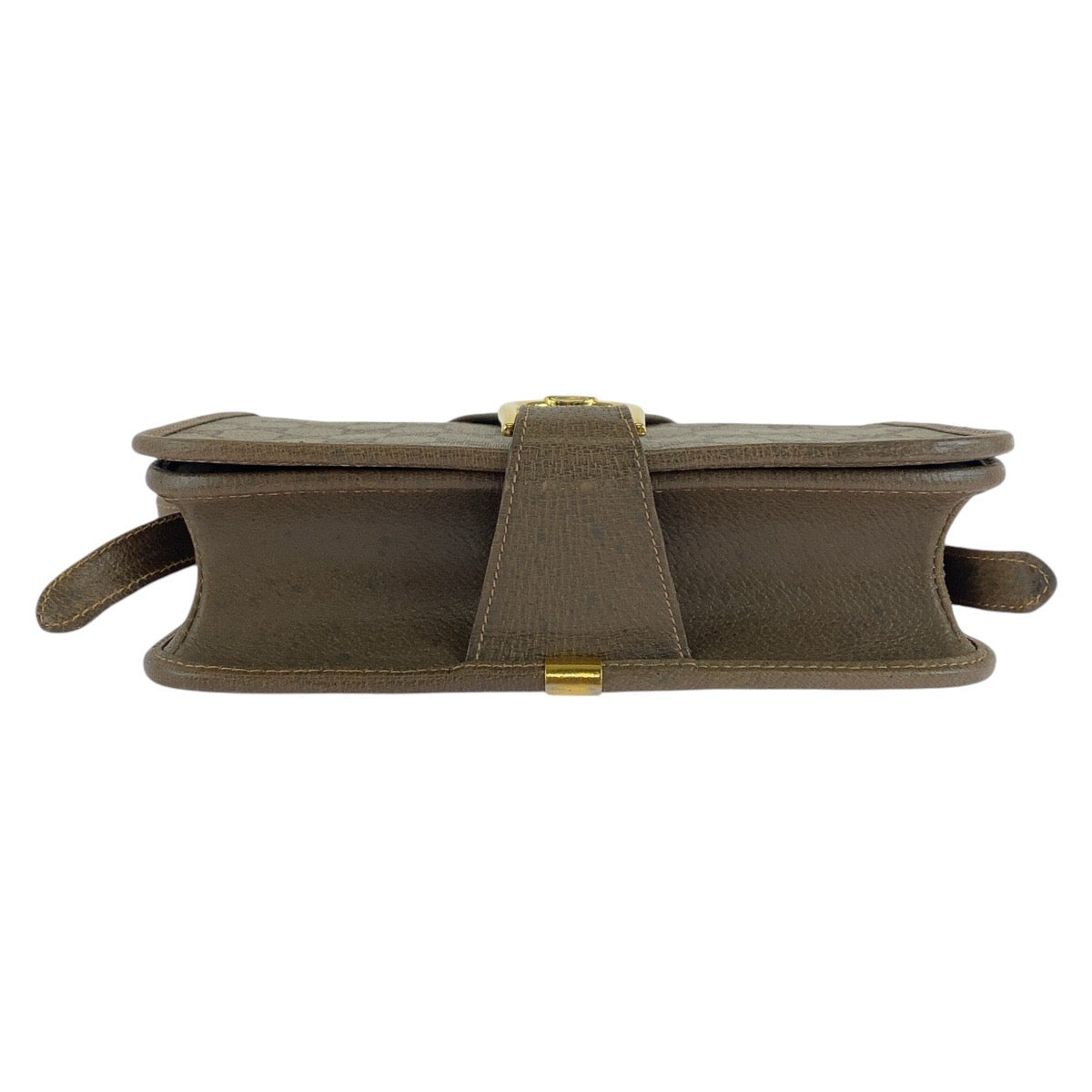 13858
GUCCI グッチ ヴィンテージ オールドグッチ ブラウン ゴールド金具 GGキャンバス / レザー 斜め掛け ショルダーバッグ レディース