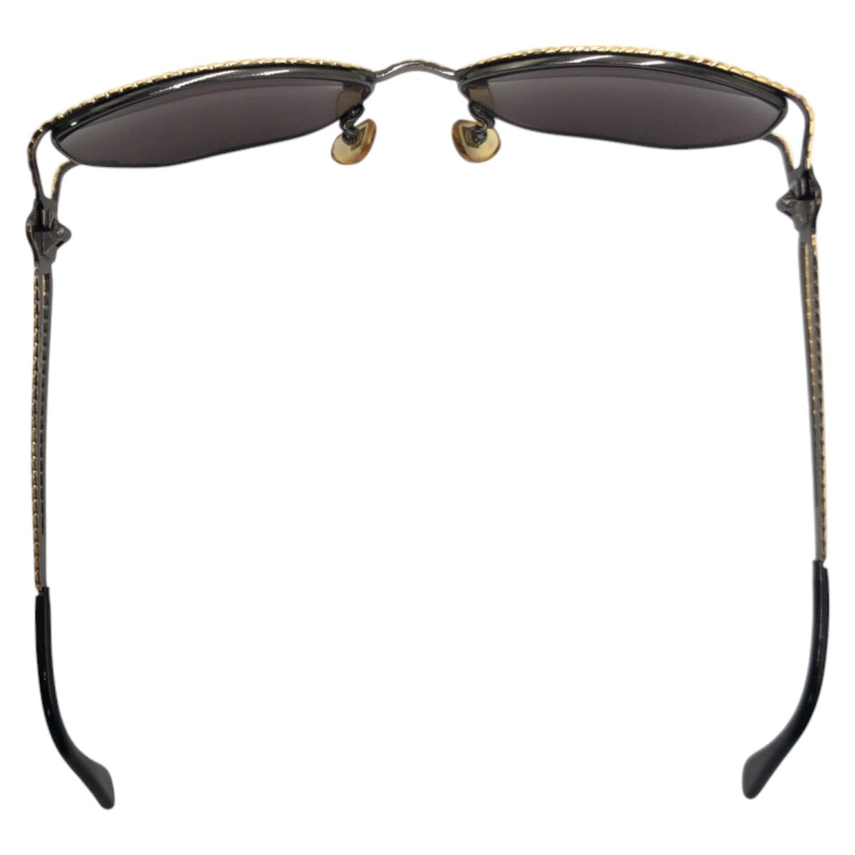 FENDI フェンディ ヴィンテージ ブラック 黒 ゴールド メタル SL7023 COL 590 サングラス 男女兼用 バタフライ レディース AB8