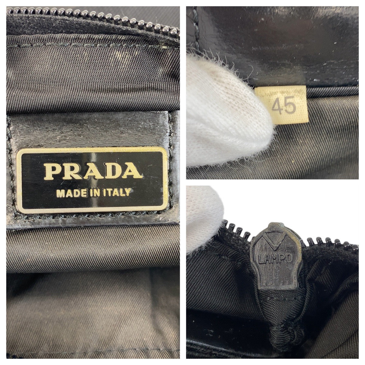 PRADA Tessuto Triangle Logo Plate Black Silver Hardware Nylon Crossbody Shoulder Bag Messenger Bag Men's