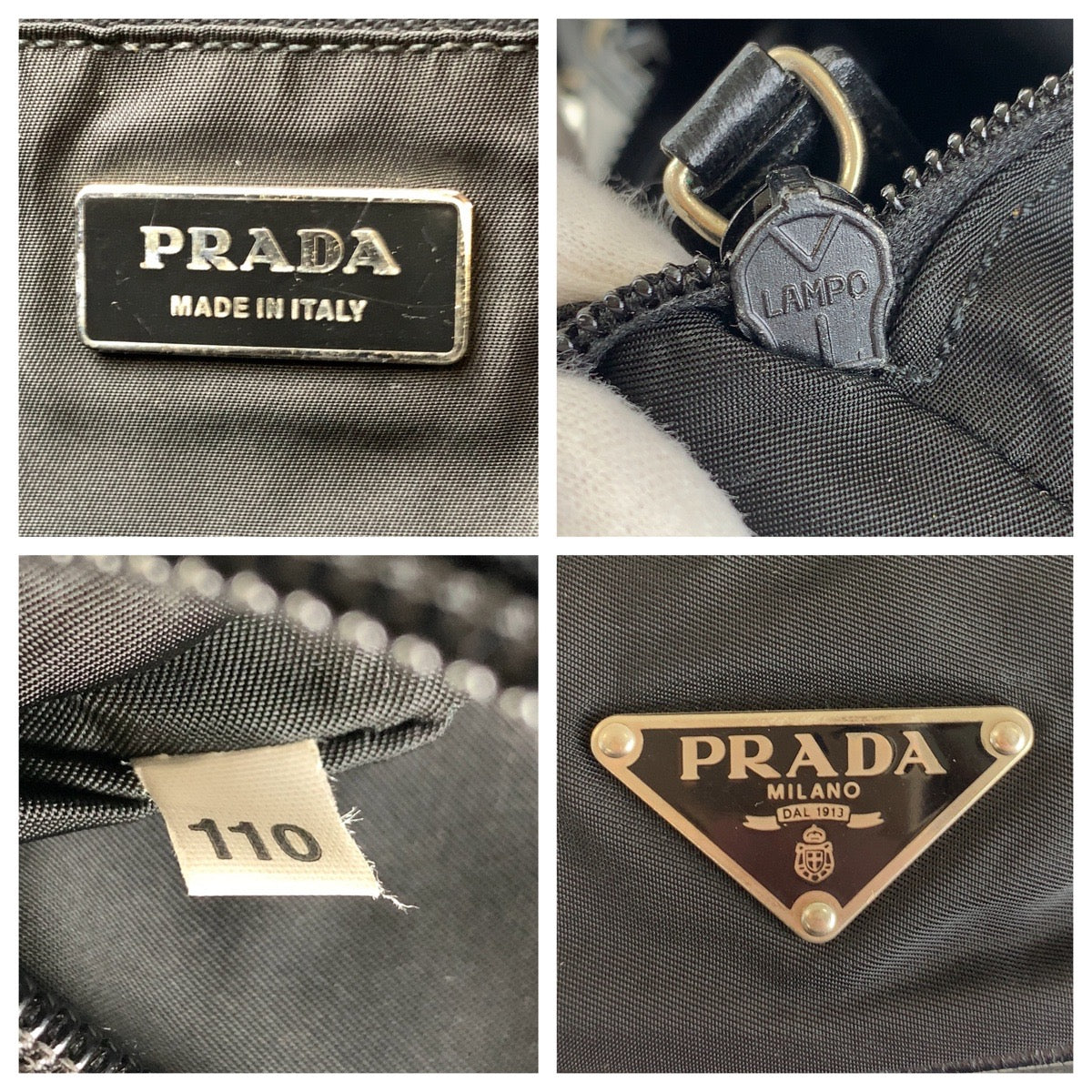 13910
PRADA プラダ テスート 三角ロゴプレート ブラック 黒 シルバー金具 ナイロン トートバッグ ショルダーバッグ ビジネスバッグ レディース