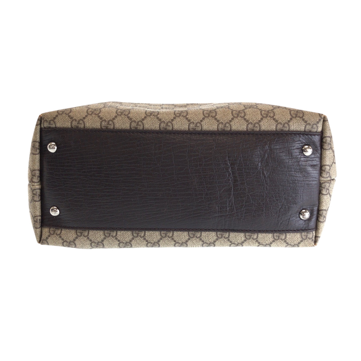 14418
GUCCI グッチ ベージュ ブラウン シルバー金具 GGスプリームキャンバス 131220 トートバッグ ショルダーバッグ レディース