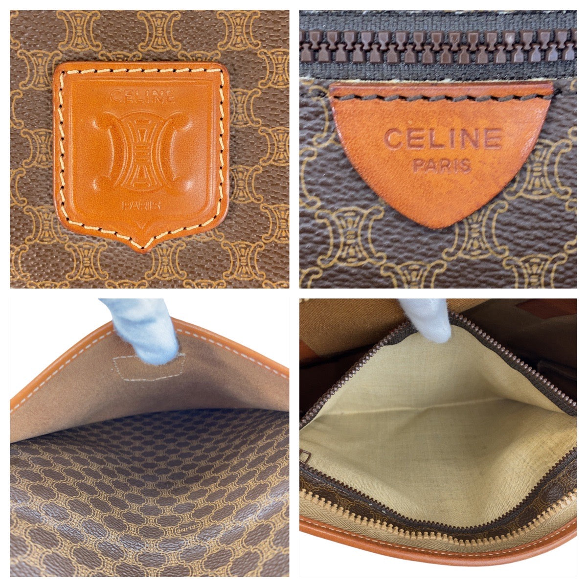 14454
CELINE セリーヌ マカダム ブラウン PVC / レザー トートバッグ ショルダーバッグ レディース