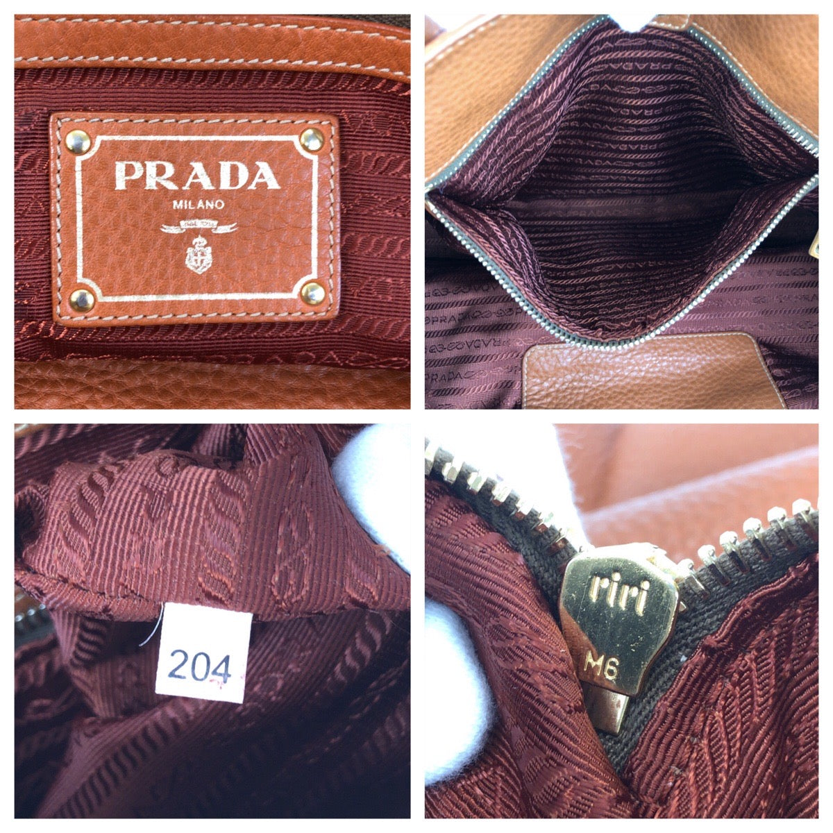 13941
PRADA プラダ ヴィッテロダイノ ブラウン ゴールド金具 レザー トートバッグ ショルダーバッグ 2way レディース