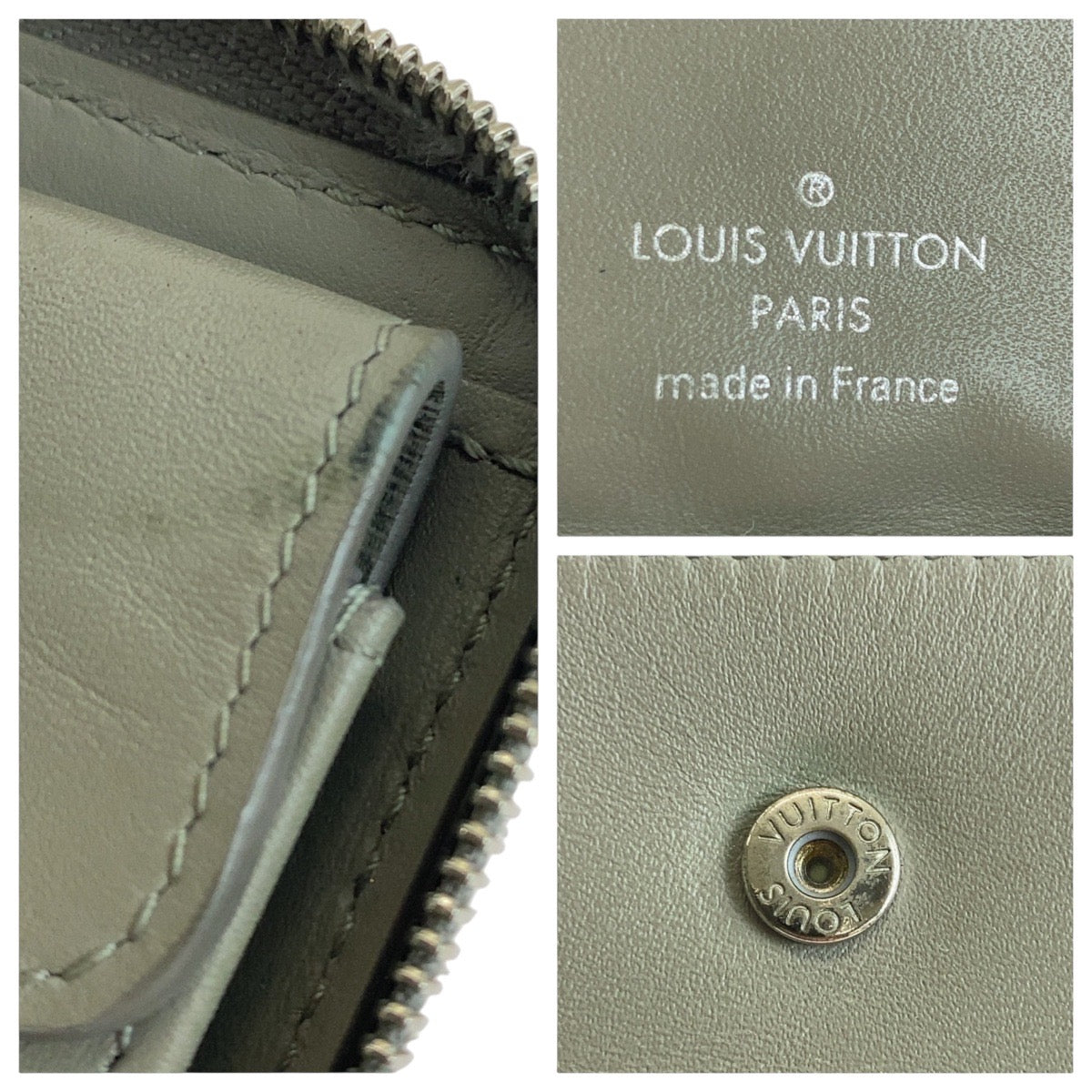 LOUIS VUITTON ルイヴィトン マヒナ ジッピーコンパクトウォレット グレー シルバー金具 レザー M81558 折財布 コンパクトウォレット レディース