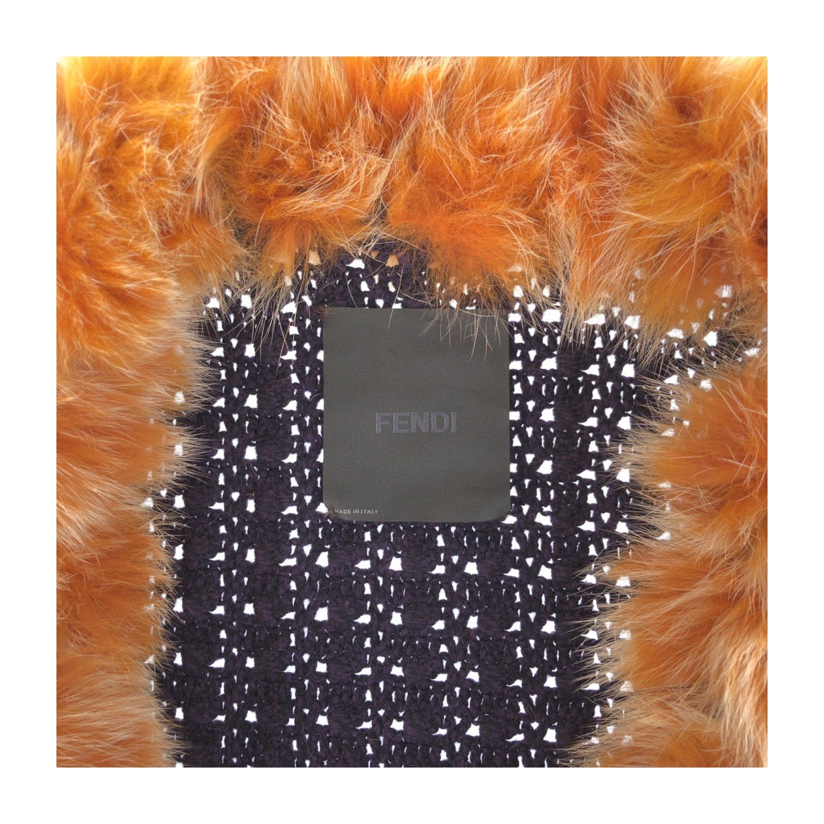 13977
FENDI フェンディ パープル オレンジ カシミヤ カーディガン ファー レディース