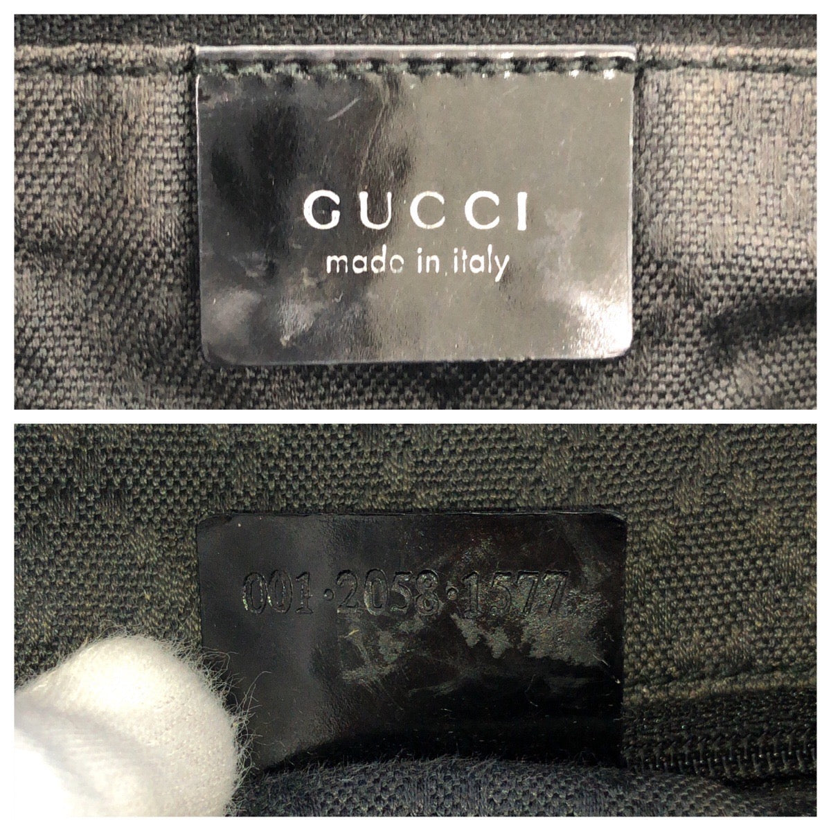 13985
GUCCI グッチ バンブー ブラック 黒 シルバー金具 ナイロン / バンブー 001 2058 1577 ショルダーバッグ レディース
