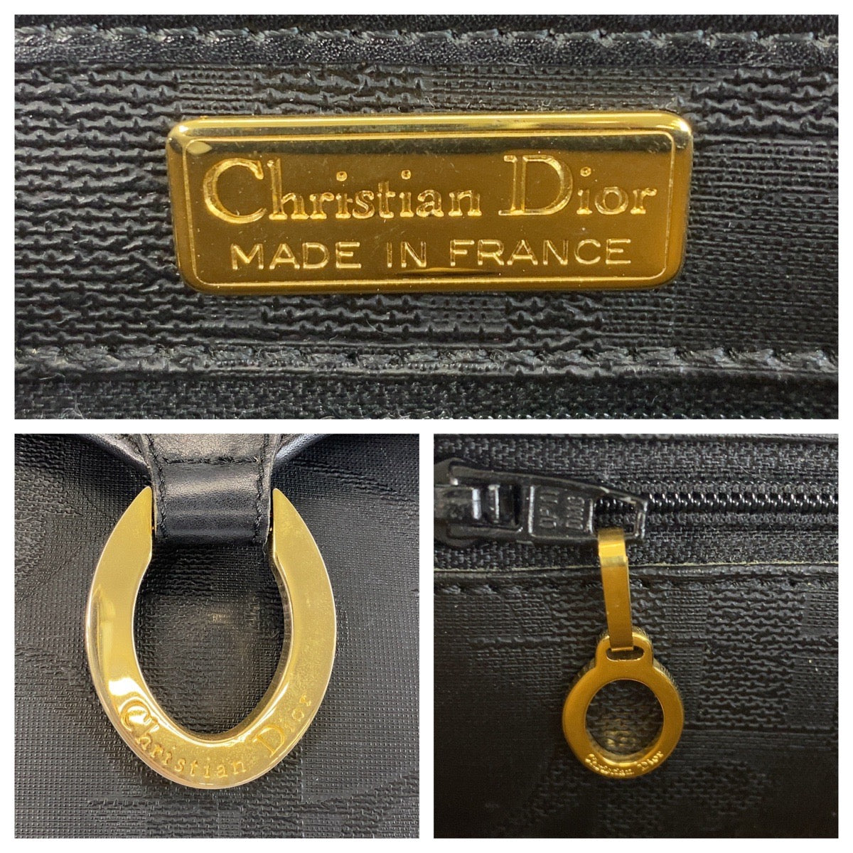 14503
Christian Dior クリスチャンディオール ヴィンテージ トロッター ブラック 黒 ゴールド金具 PVC 斜め掛け ショルダーバッグ メッセンジャーバッグ レディース