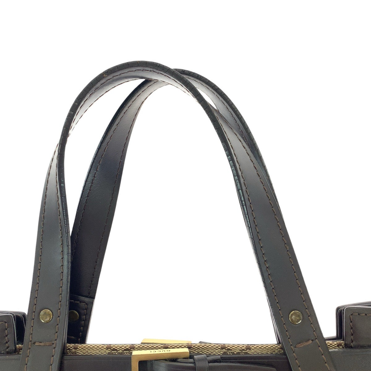 14580
GUCCI グッチ ブラウン ゴールド金具 GGキャンバス / レザー 106251 トートバッグ ショルダーバッグ レディース