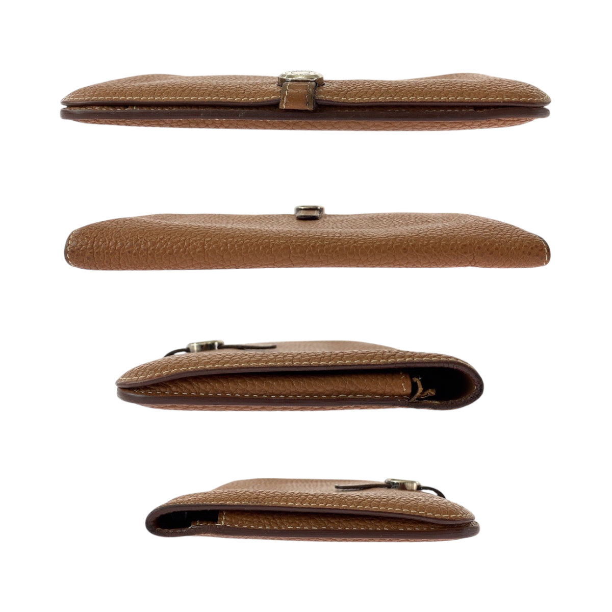14601
HERMES エルメス ドゴンGM ゴールド ブラウン シルバー金具 トゴ 長財布 ロングウォレット L刻印 レディース AB40