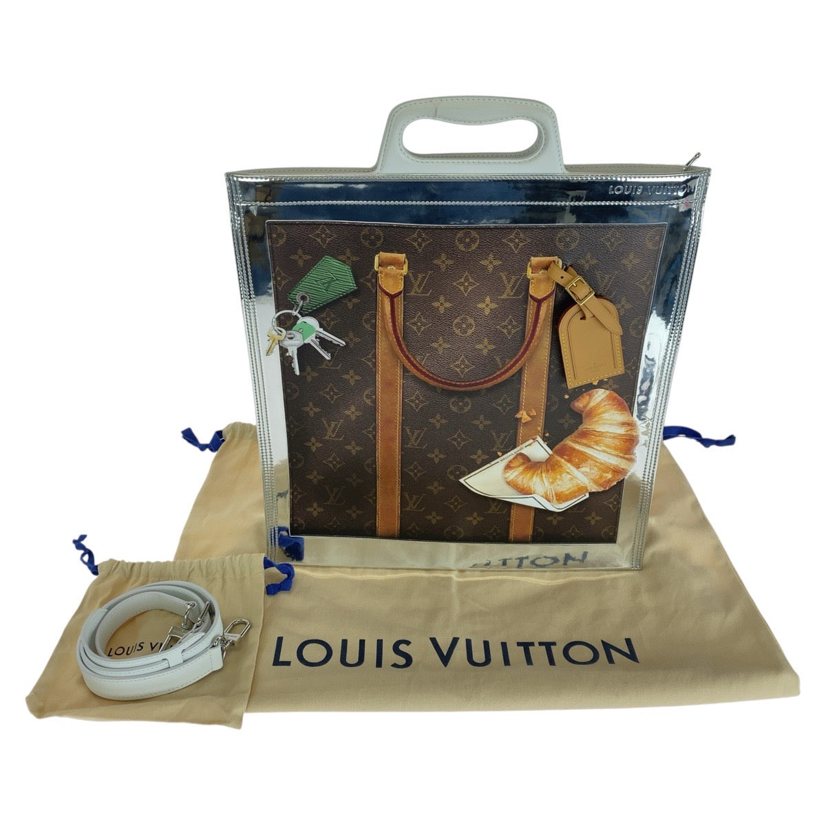 14639
LOUIS VUITTON ルイヴィトン モノグラム フリーザー サックプラ ブラウン シルバー ホワイト PVC / エナメル / レザー M23151 トートバッグ ショルダーバッグ 2way 男女兼用 A4収納 レディース SA250