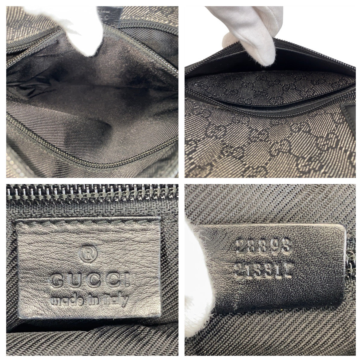 14698
GUCCI グッチ ブラック 黒 GGキャンバス / レザー 28893 トートバッグ ショルダーバッグ レディース
