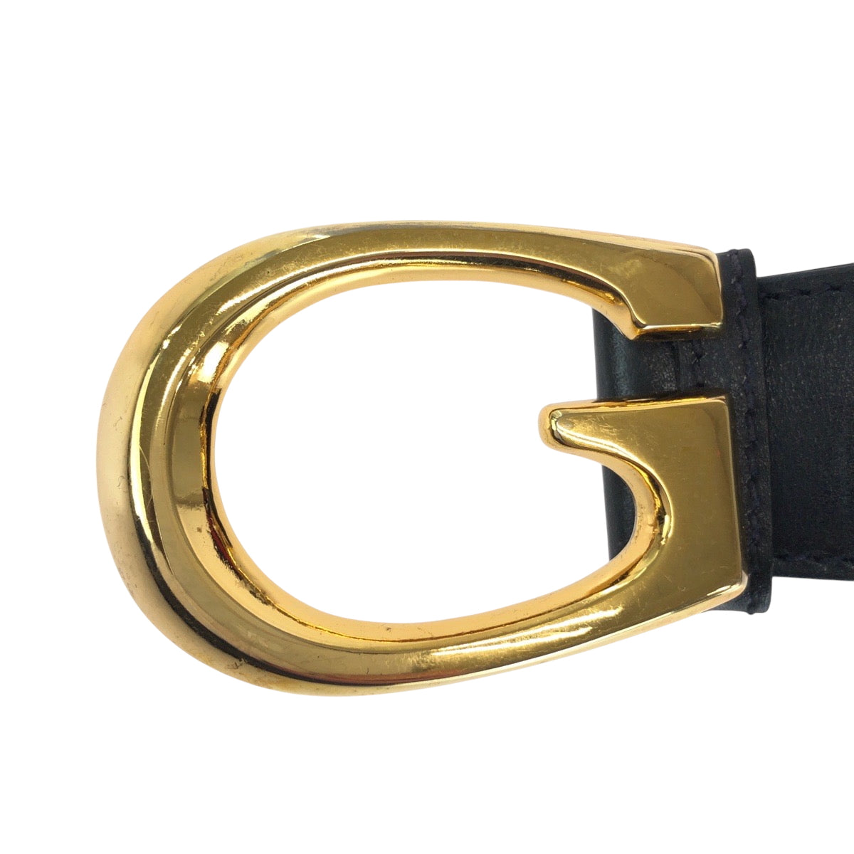 14710
GUCCI グッチ シェリーライン Gロゴ 95cm/38inc ゴールド金具 ネイビー レッド コットン ベルト バックル メンズ