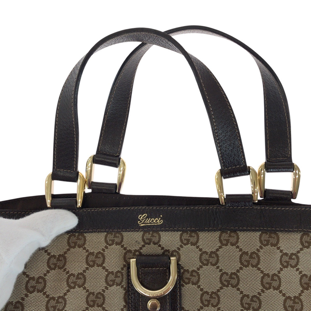 14739
GUCCI グッチ アビー ブラウン ゴールド金具 GGキャンバス / レザー 130739 トートバッグ ハンドバッグ レディース