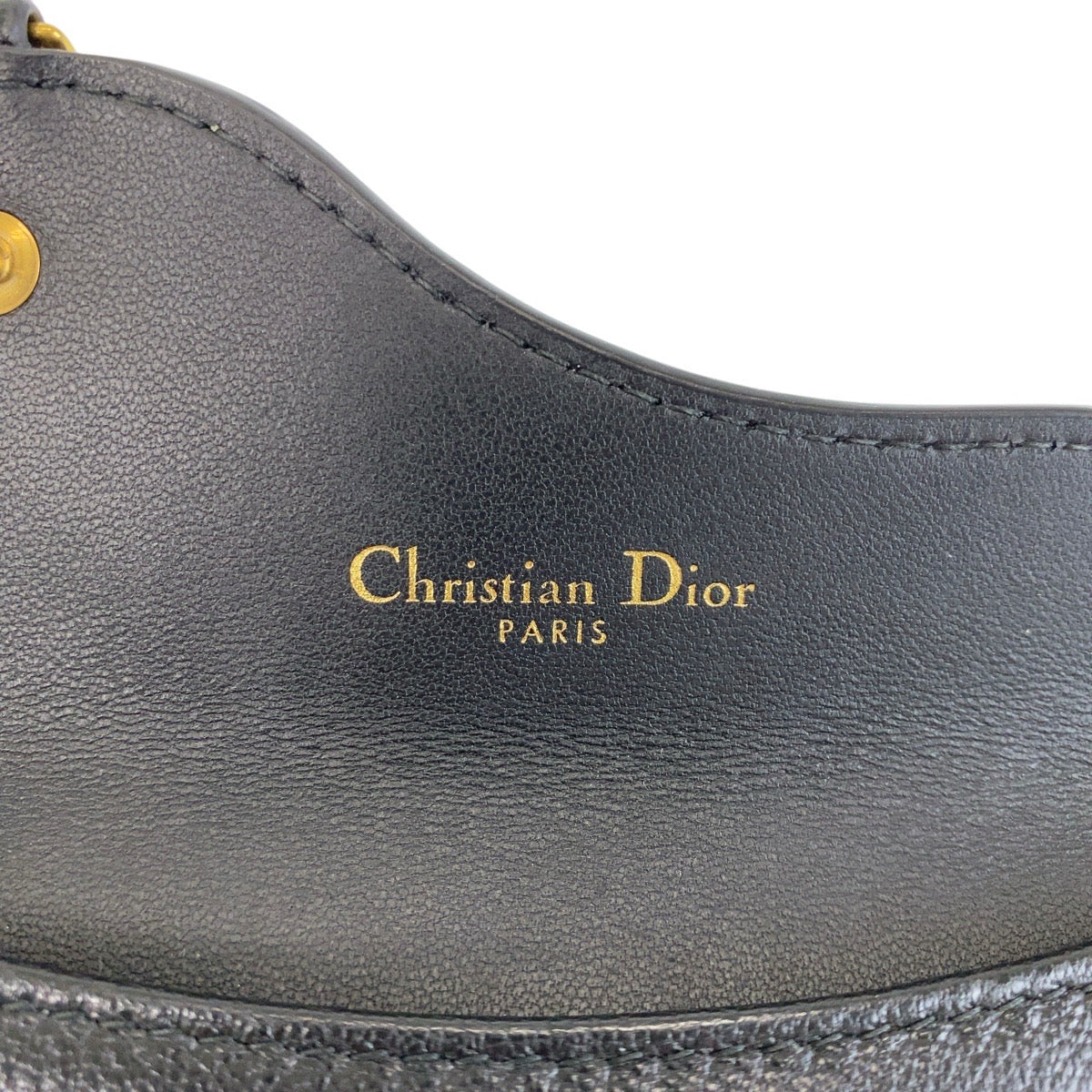 14743
Dior ディオール サドル ブラック 黒 ゴールド金具 レザー カードケース コインケース レディース