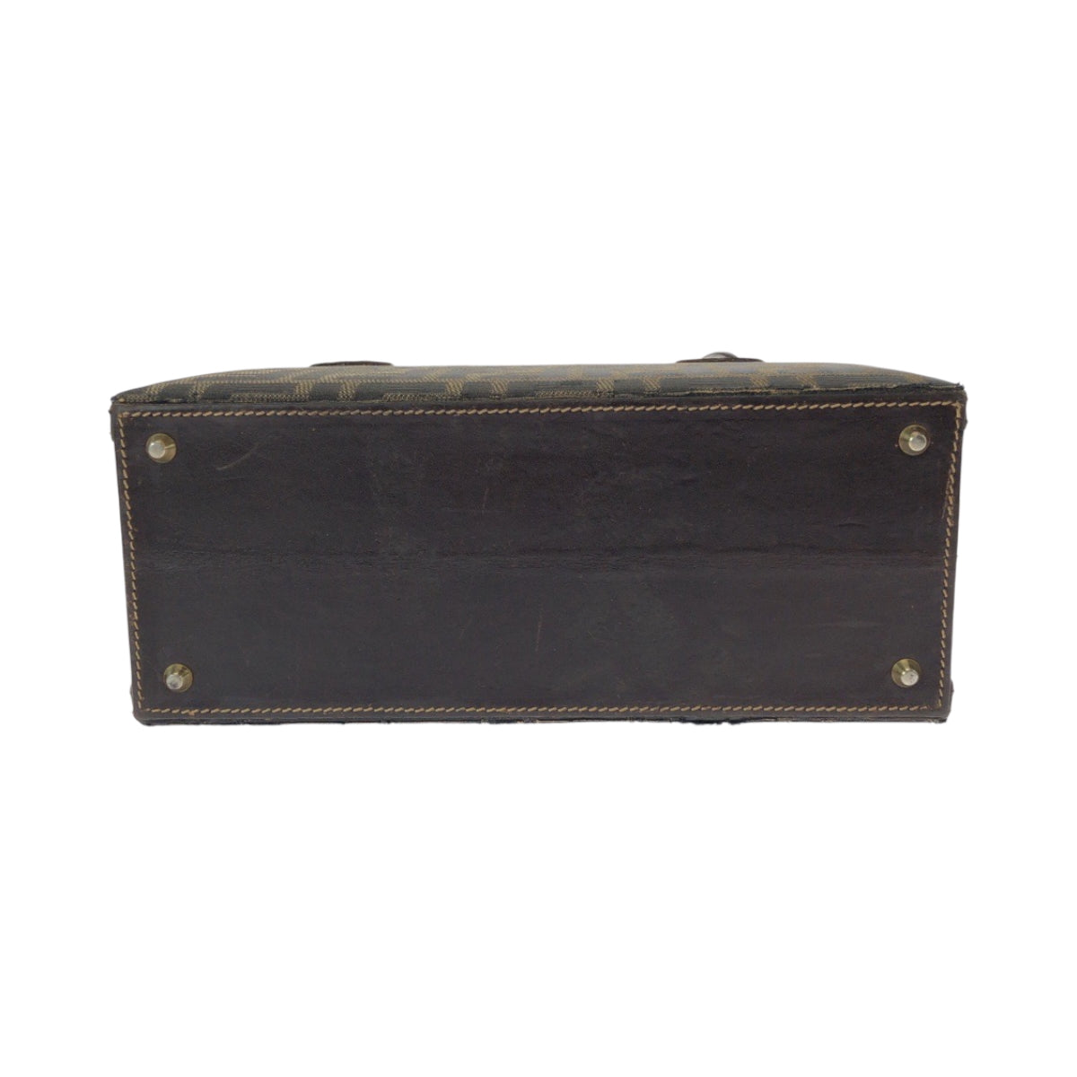 14755
FENDI フェンディ ヴィンテージ ズッカ柄 ブラウン ゴールド金具 キャンバス / レザー ショルダーバッグ ハンドバッグ 2way レディース