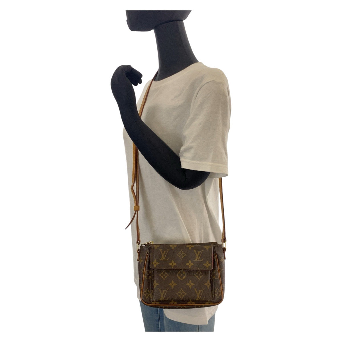 14766
LOUIS VUITTON ルイヴィトン モノグラム ヴィバシテPM ブラウン ゴールド金具 PVC / レザー M51165 斜め掛け ショルダーバッグ レディース
