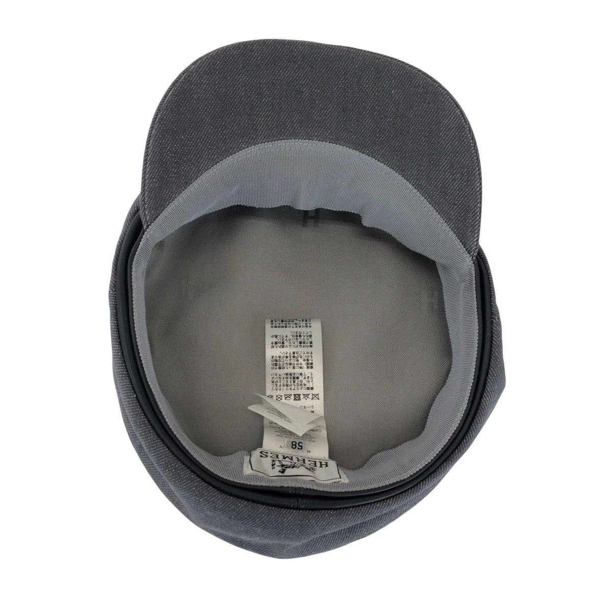 14811
HERMES エルメス セリエ サイズ58 グレー シルバー金具 コットン / ビスコース キャスケット レディース