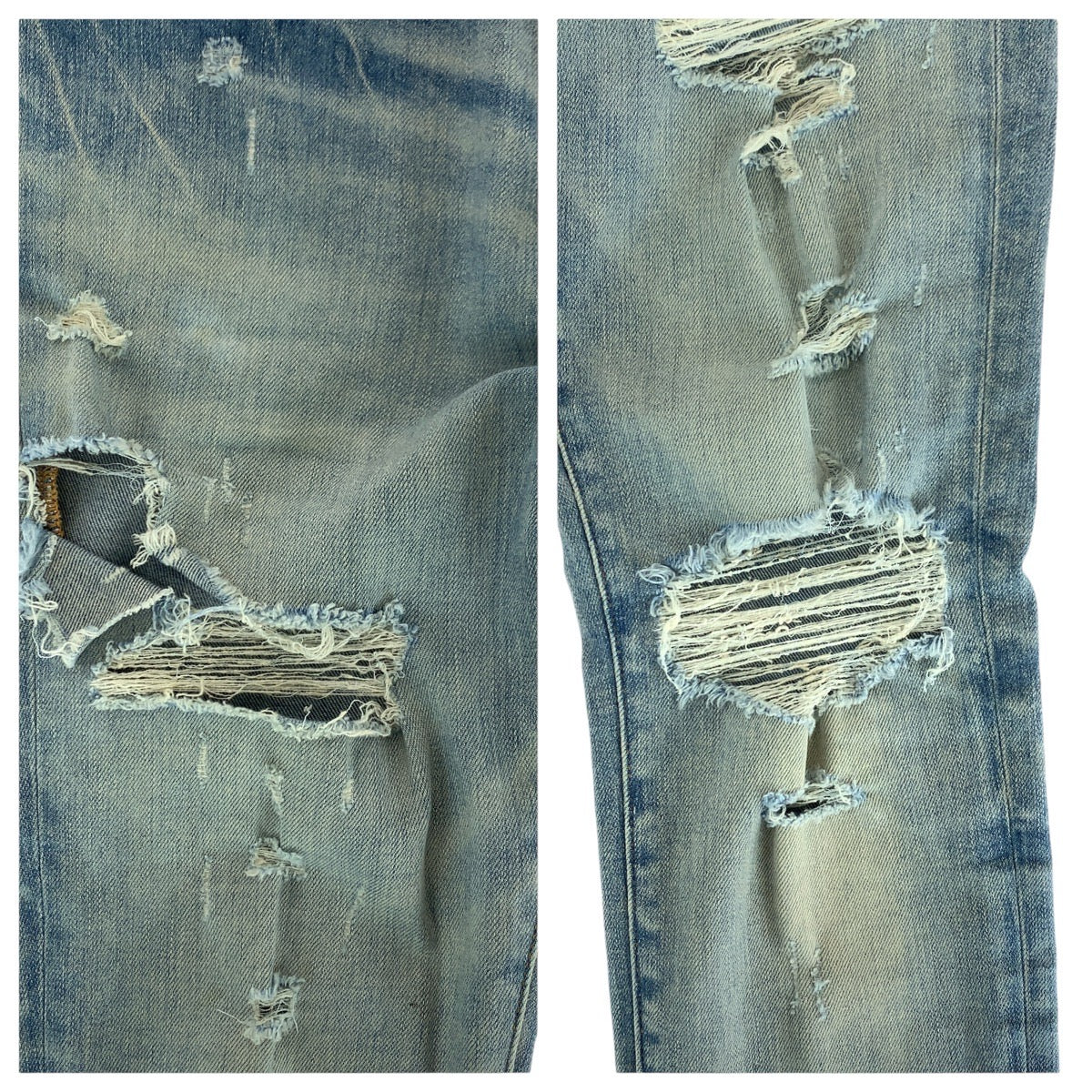 14841
AMIRI アミリ ダメージ加工 サイズ30 ライトブルー シルバー金具 デニム デニムパンツ ジーンズ メンズ