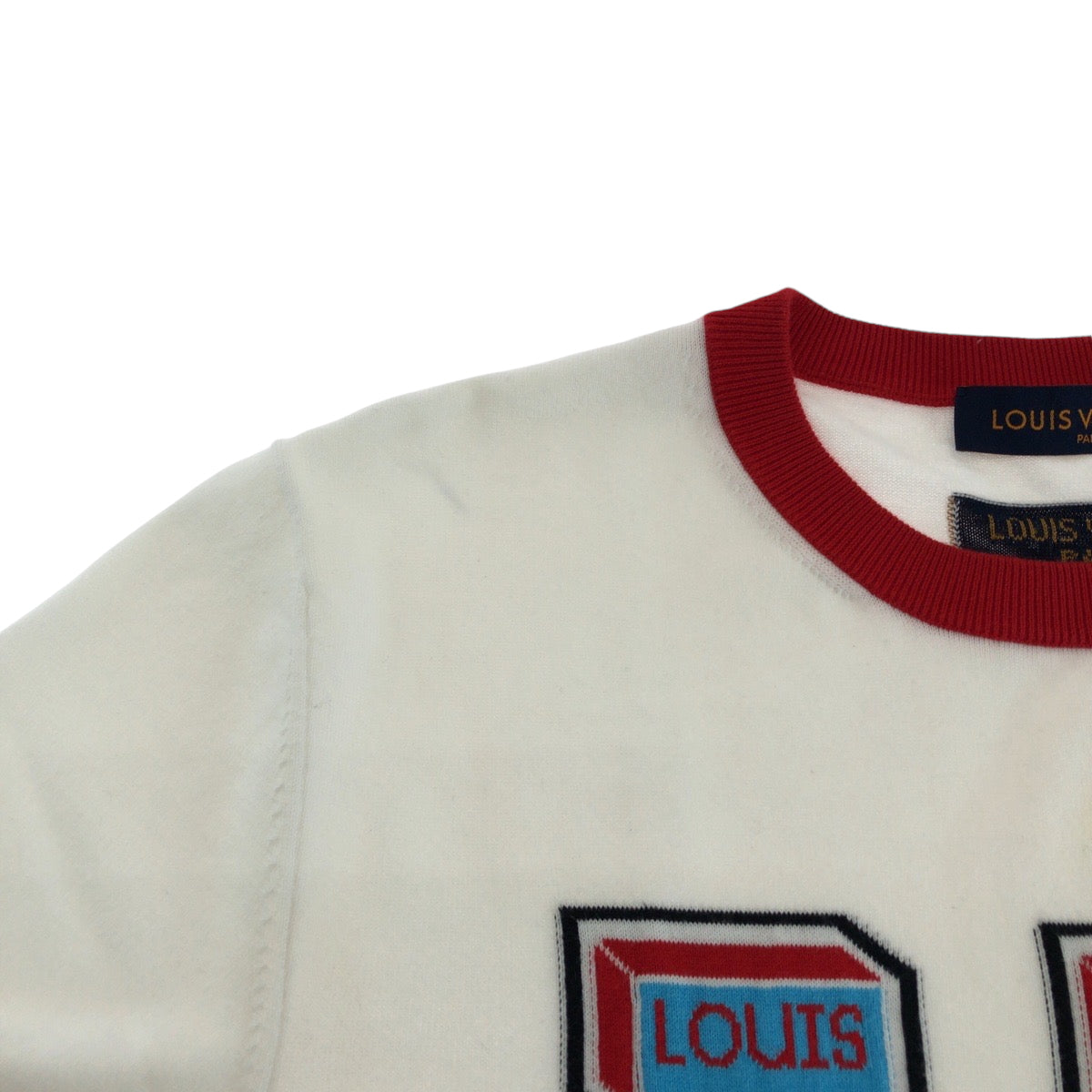 14849
LOUIS VUITTON ルイヴィトン インサイドアウト ホワイト マルチカラー コットン RM222 JS5 HNN70W 半袖ニット 半袖Tシャツ カットソー メンズ A35