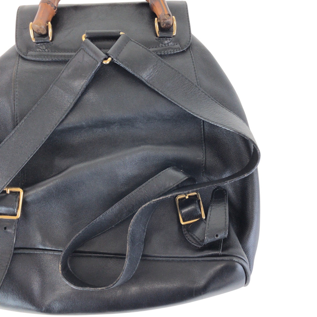 14881
GUCCI グッチ バンブー ブラック 黒 ゴールド金具 レザー 003 2058 0016 リュック・デイパック バックパック レディース ABP30