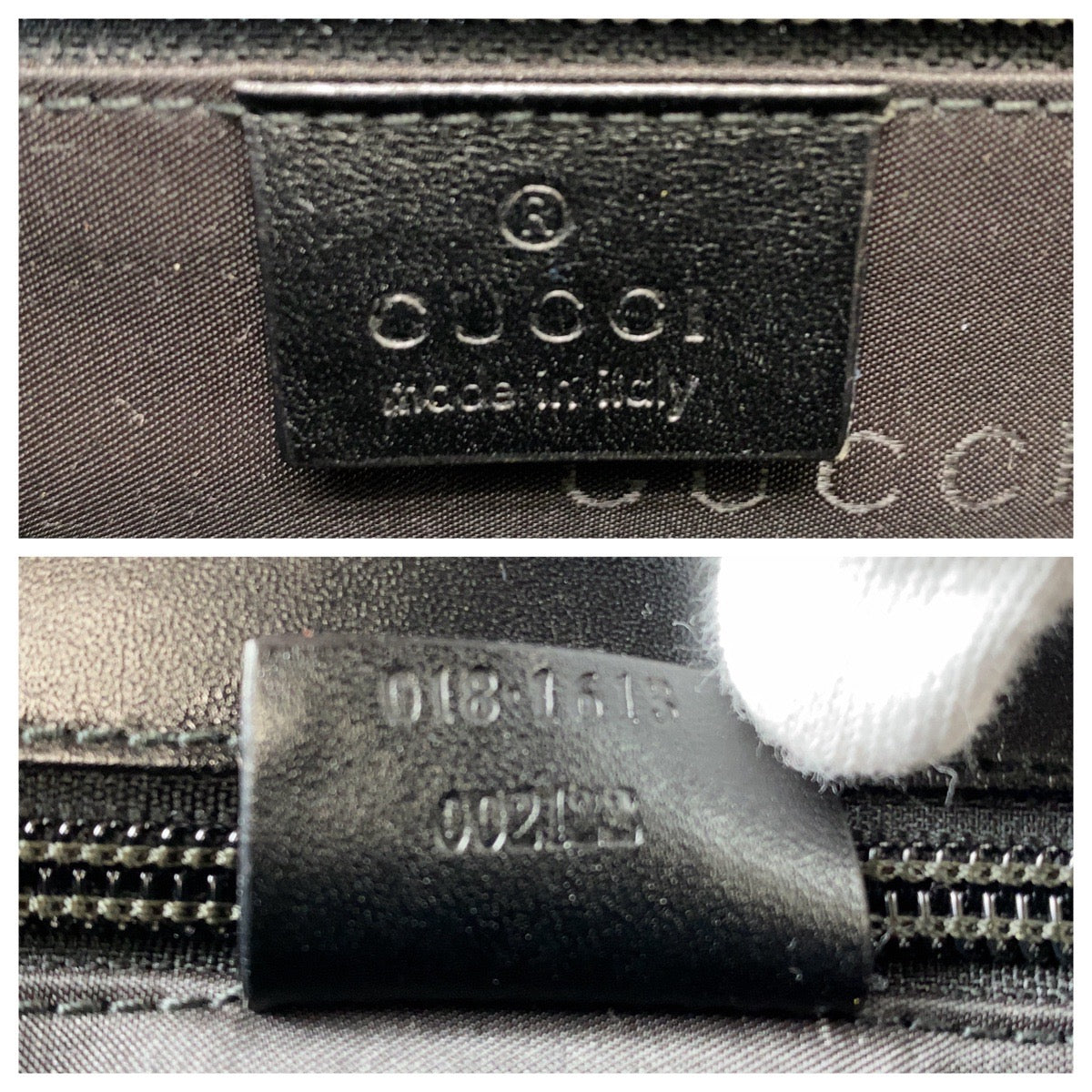 14895
GUCCI グッチ ブラック 黒 シルバー金具 ナイロン / レザー 018 1613 セカンドバッグ メンズ