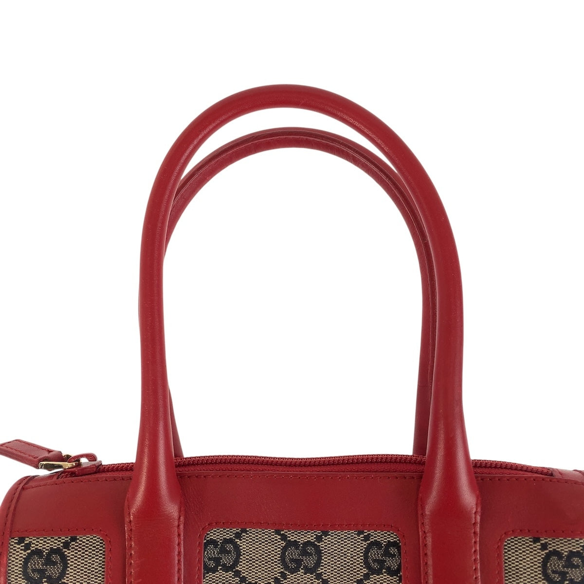 14955
GUCCI グッチ レッド ゴールド金具 GGキャンバス / レザー 000 0856 トートバッグ ハンドバッグ レディース