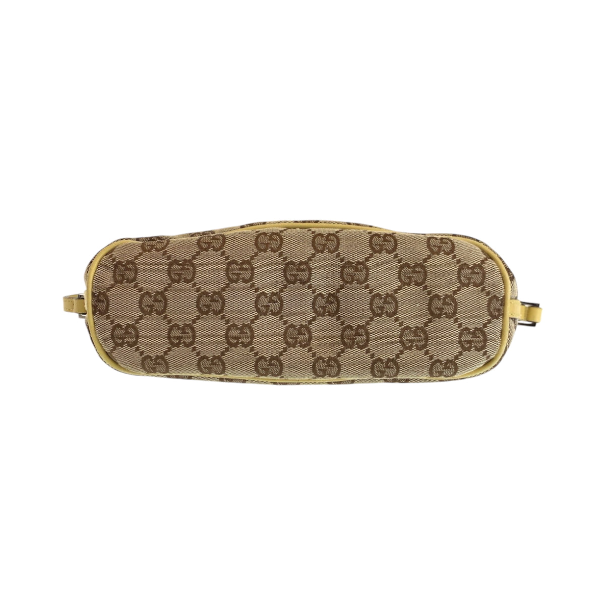 15017
GUCCI グッチ ベージュ ブラウン イエロー シルバー金具 GGキャンバス 7198 ハンドバッグ アクセサリーポーチ レディース