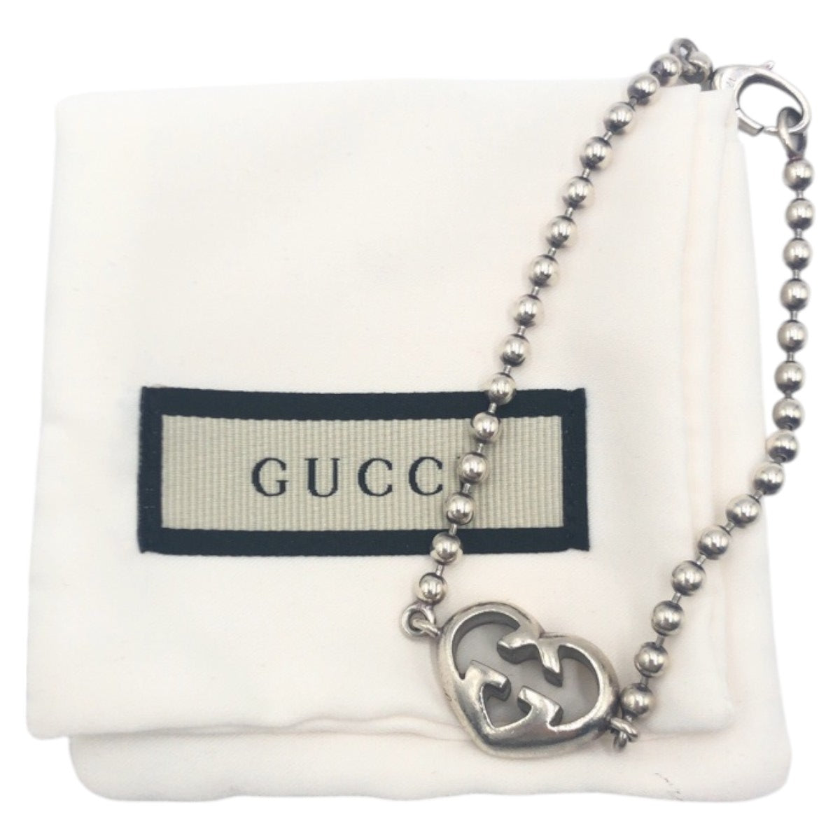 15041
GUCCI グッチ ハートGGロゴ シルバー SV925 シルバー ブレスレット レディース
