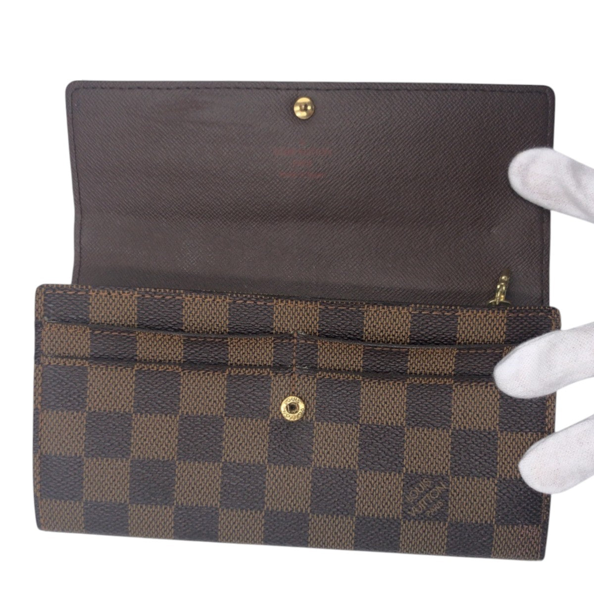 15085
LOUIS VUITTON ルイヴィトン ダミエ ポルトフォイユ サラ ブラウン PVC N61734 長財布 ロングウォレット レディース