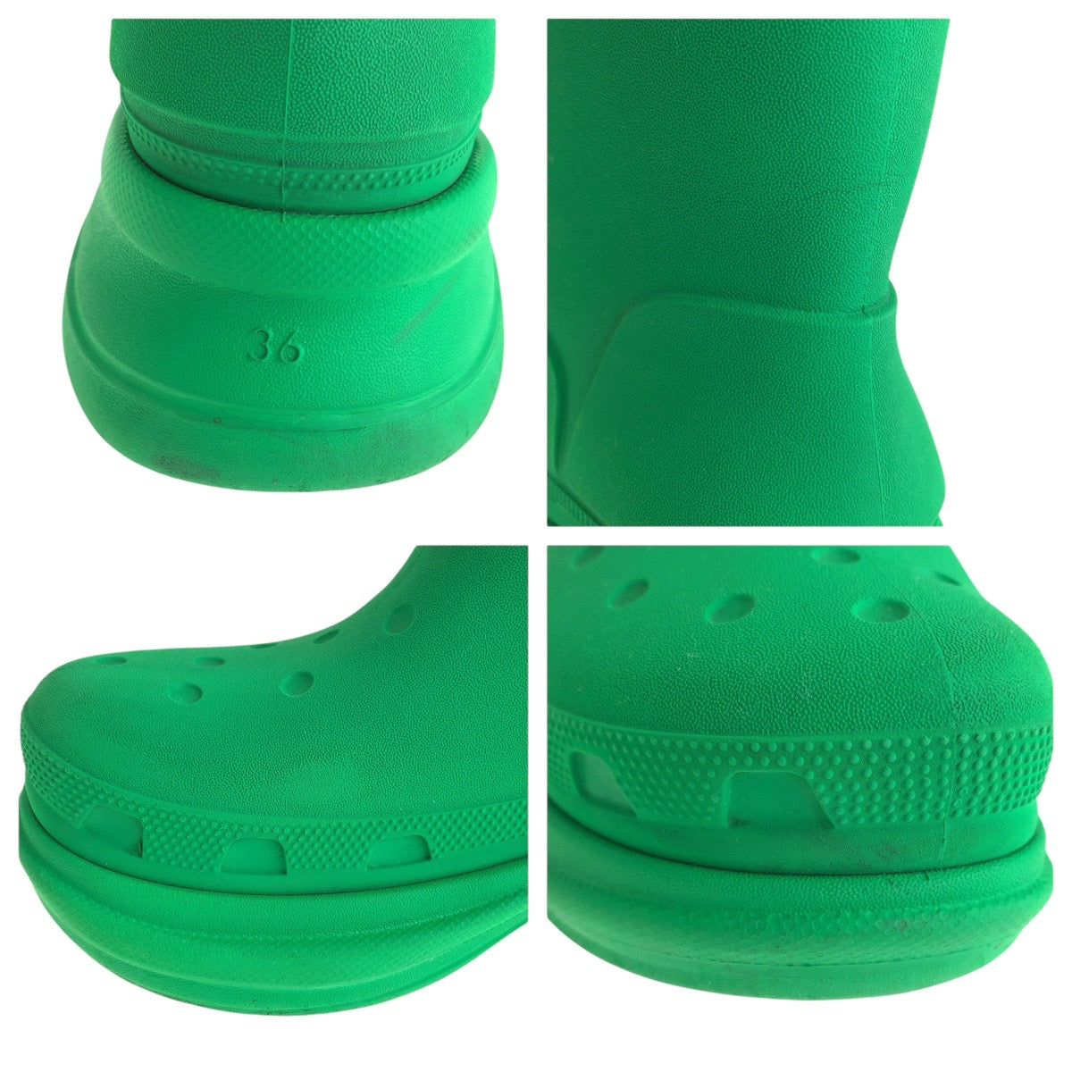 15111
BALENCIAGA バレンシアガ クロックスコラボ 表記サイズ36/24cm グリーン ラバー ブーツ レディース ABP46