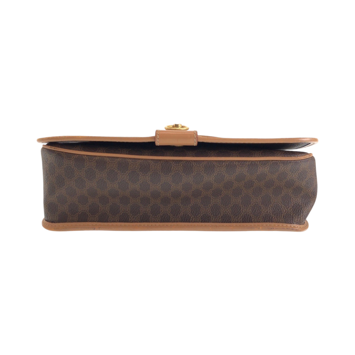 13458
CELINE セリーヌ ヴィンテージ マカダム ブラウン ゴールド金具 PVC M16 1 ショルダーバッグ ポシェット レディース