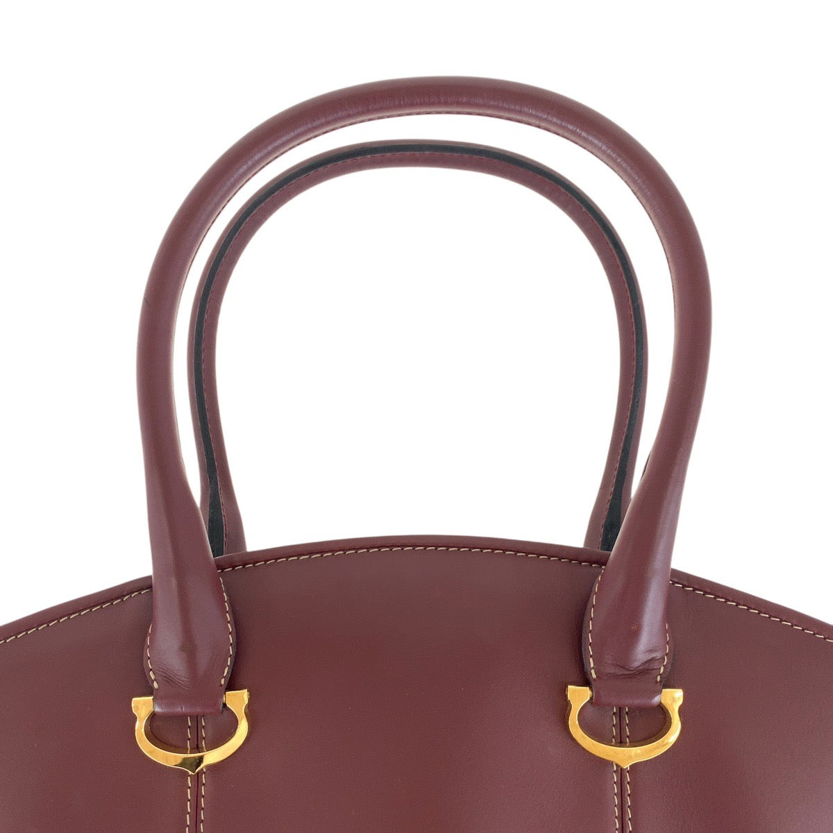 15266
CARTIER カルティエ マストライン ワインレッド ボルドー ゴールド金具 レザー トートバッグ ハンドバッグ レディース