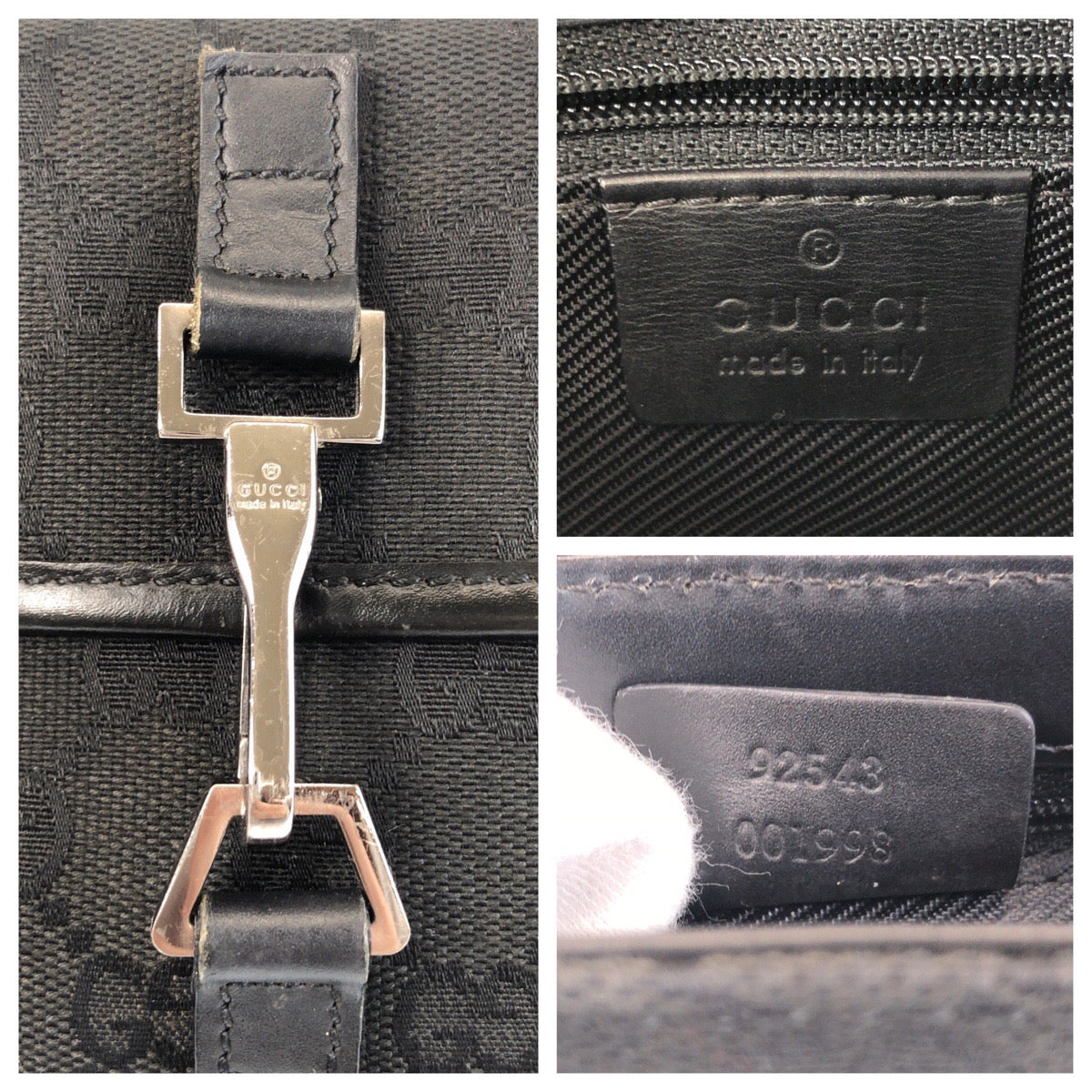 15300
GUCCI グッチ ブラック 黒 シルバー金具 GGキャンバス 92543 ボディバッグ バムバッグ レディース ABP25