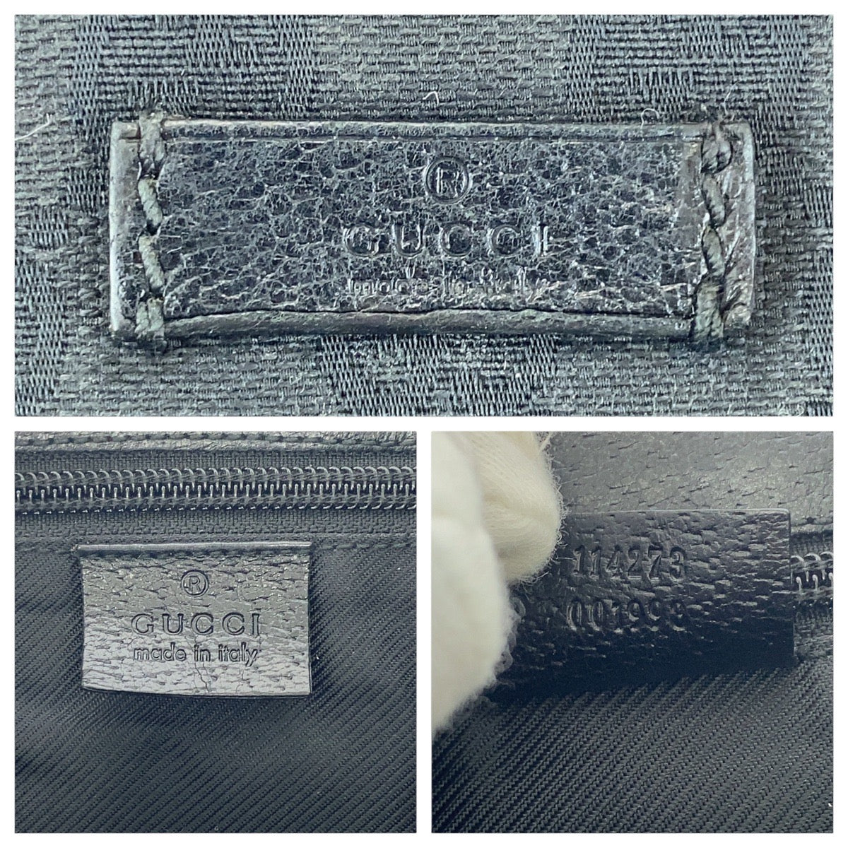 15349
GUCCI グッチ ブラック 黒 GGキャンバス / レザー 114273 ショルダーバッグ メッセンジャーバッグ レディース
