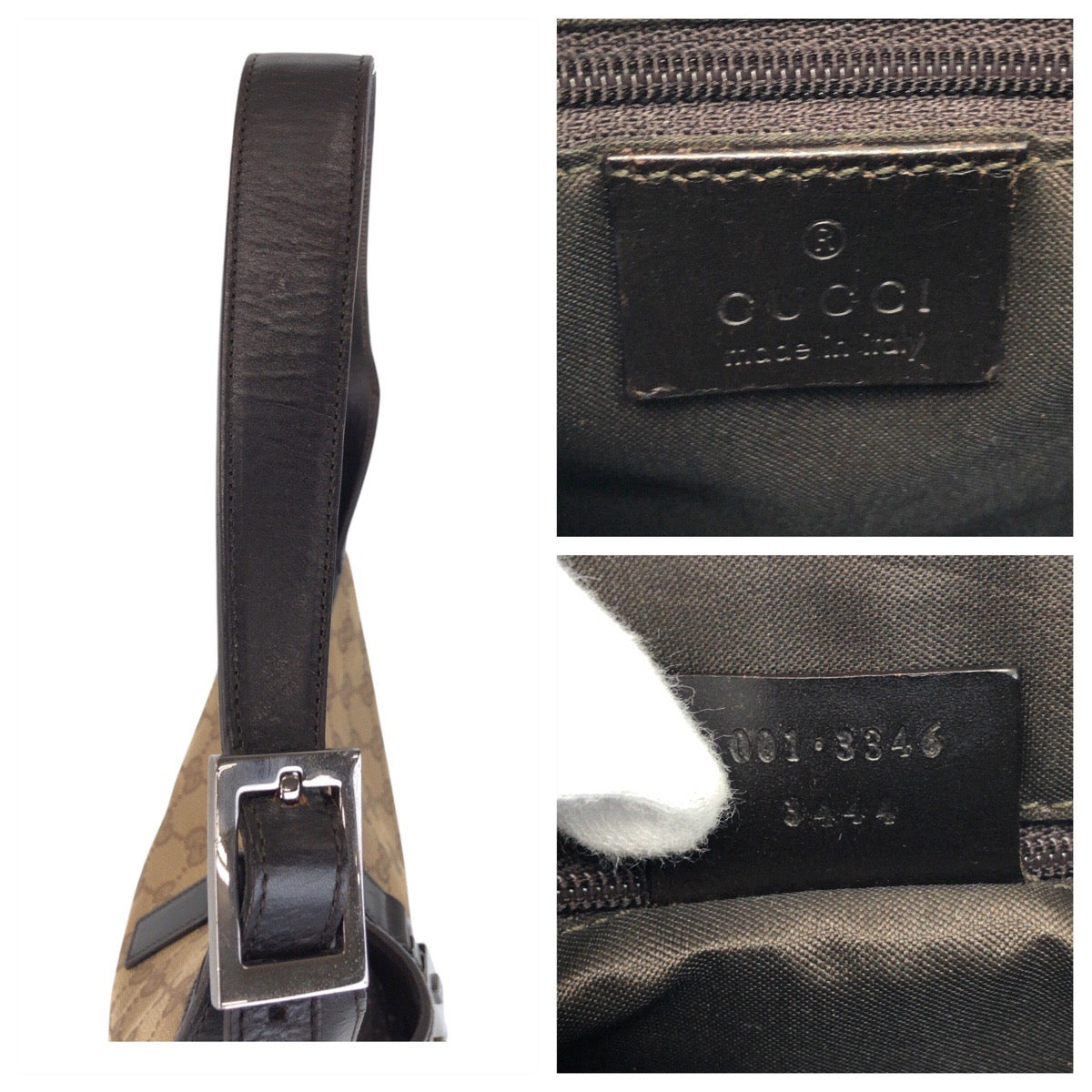 15425
GUCCI グッチ シェリーライン ジャッキー ベージュ ブラウン GGキャンバス / レザー 001 3346 ショルダーバッグ レディース