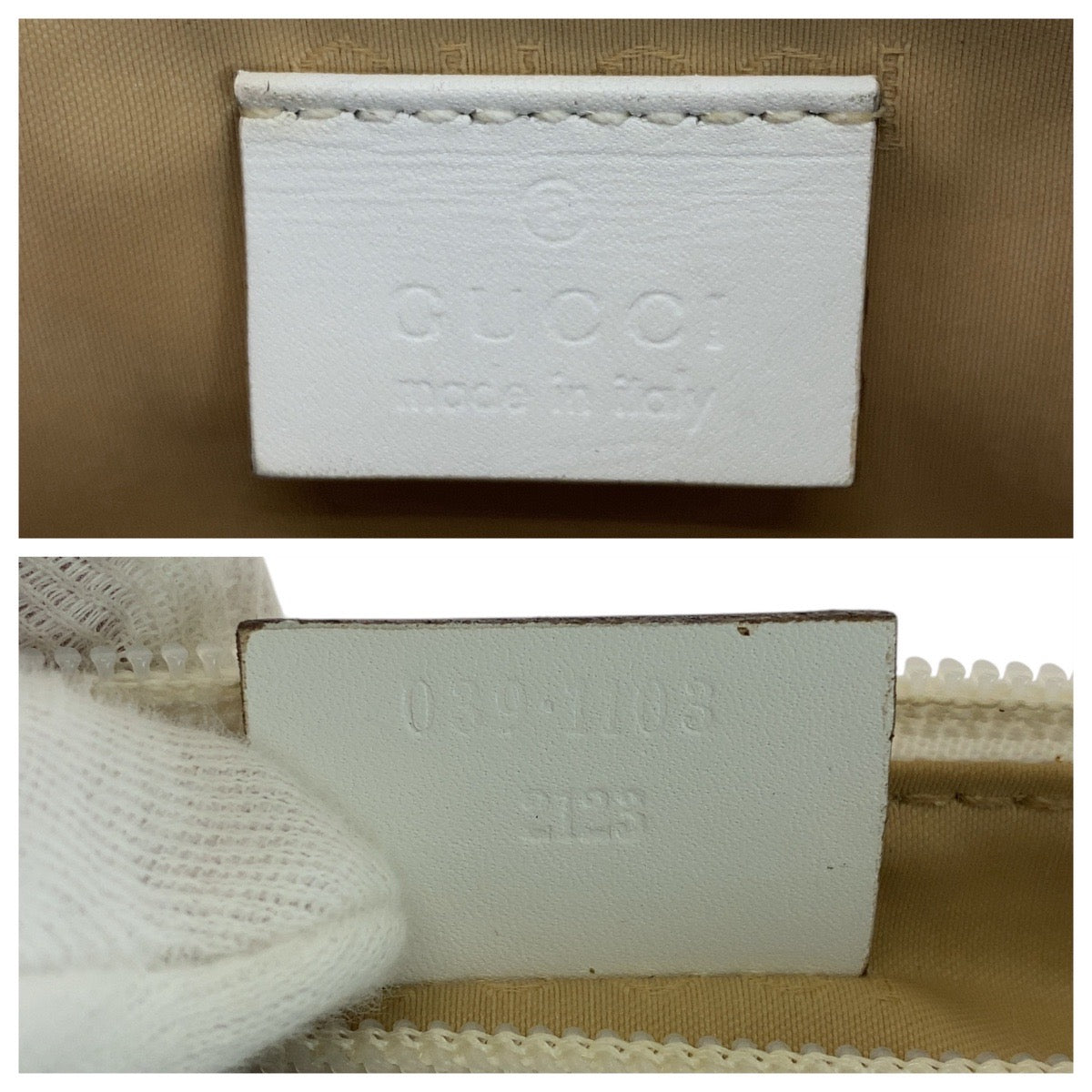 15430
GUCCI グッチ グレー ホワイト シルバー金具 GGキャンバス / レザー 391103 ハンドバッグ アクセサリーポーチ レディース