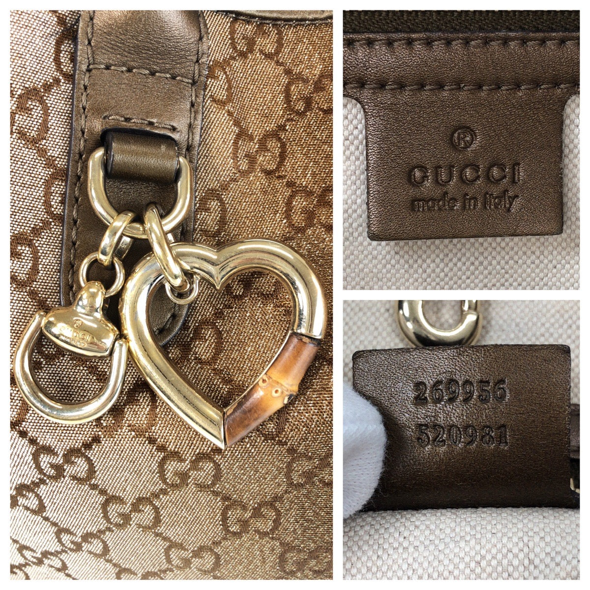 15451
GUCCI グッチ ブラウン ゴールド金具 GGキャンバス / レザー 269956 トートバッグ ショルダーバッグ レディース ABP45