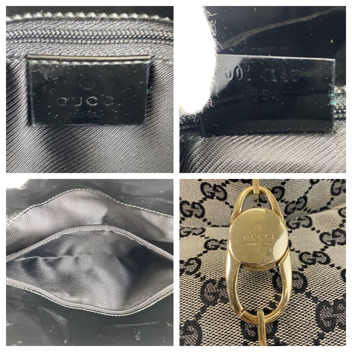 15461
GUCCI グッチ ブラック 黒 ゴールド金具 GGキャンバス / エナメル 14147 ショルダーバッグ レディース
